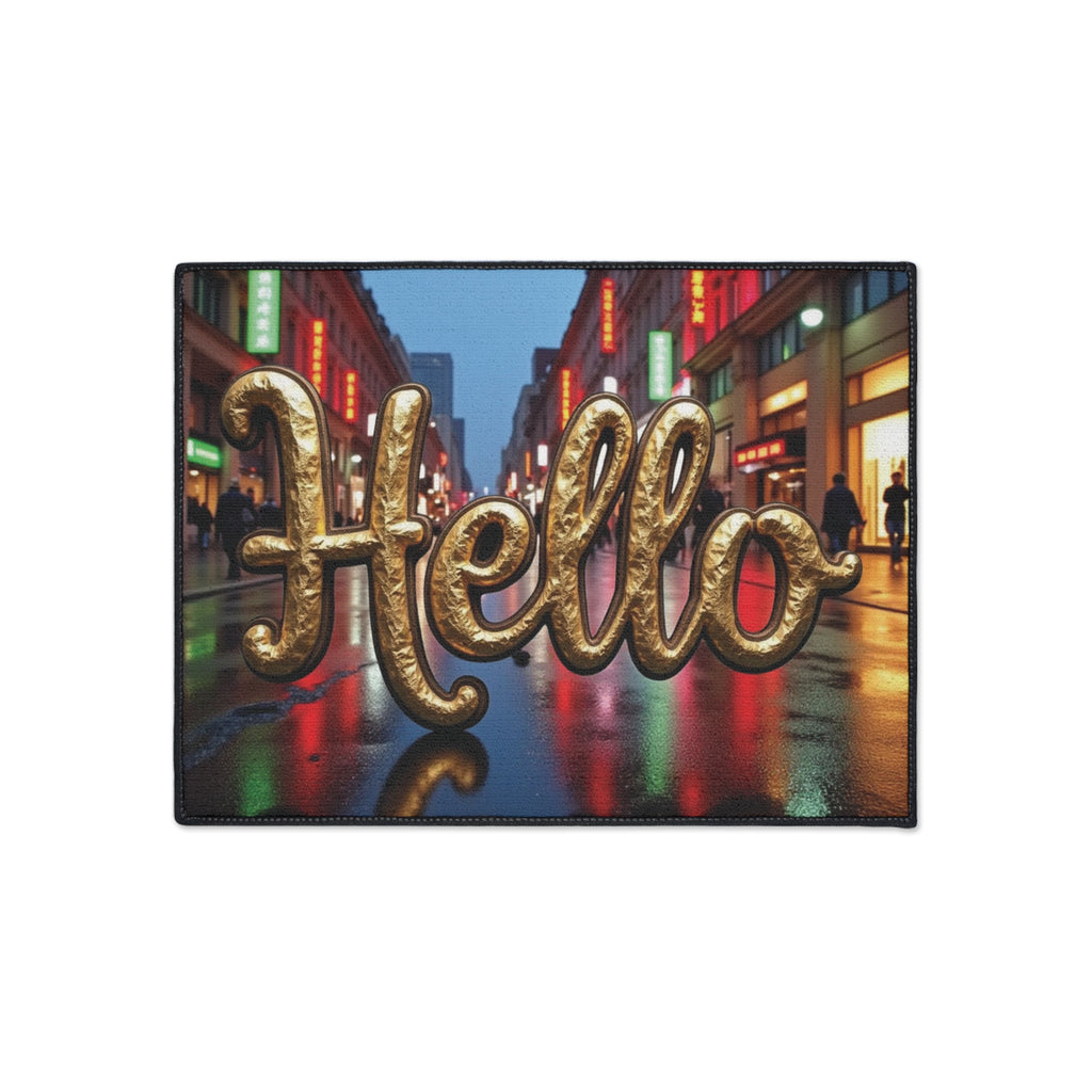 Hello Floor Mat - Heavy Duty Entrance Rug for Home & Office Décor