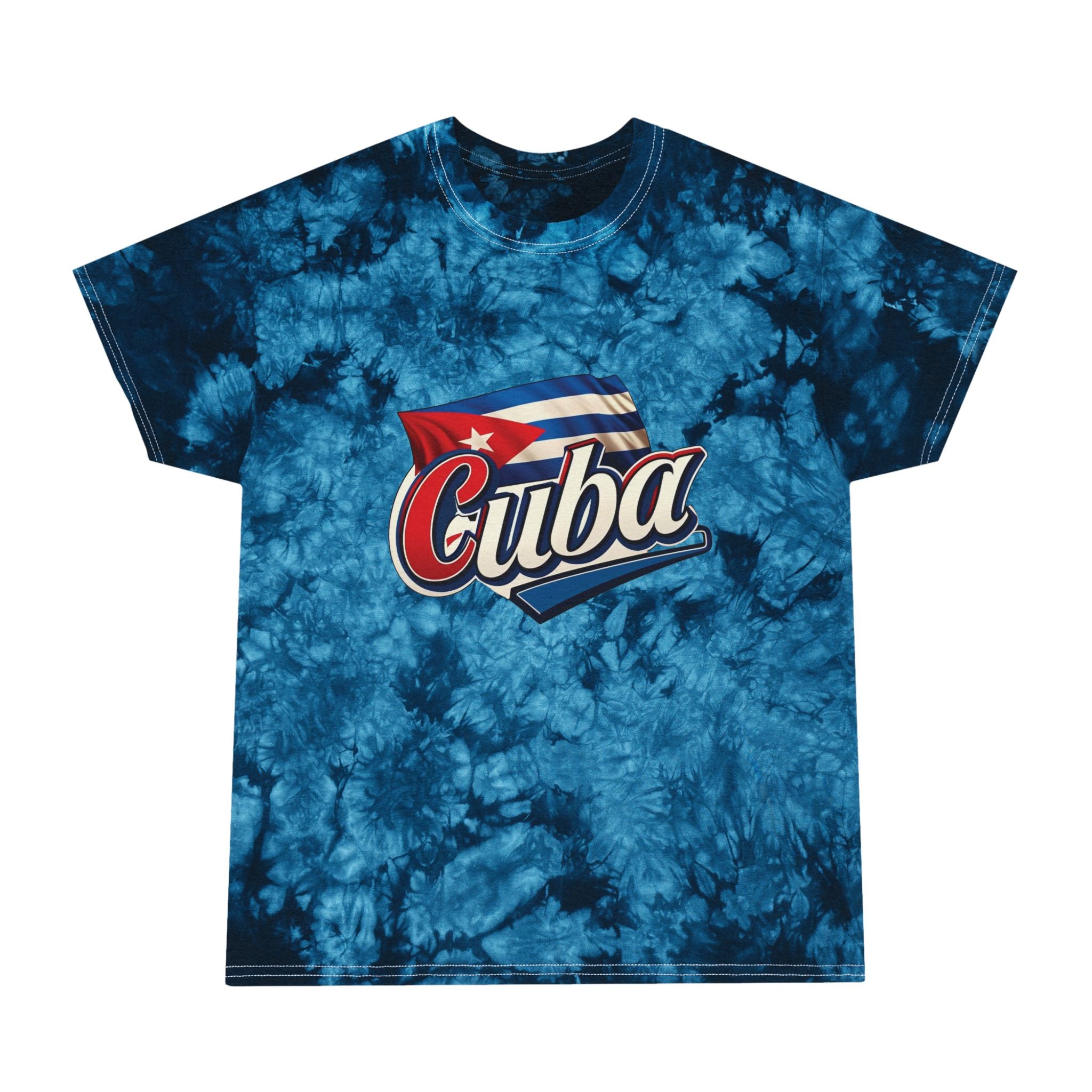 Camiseta tie-dye, camisa de cristales con diseño cubano