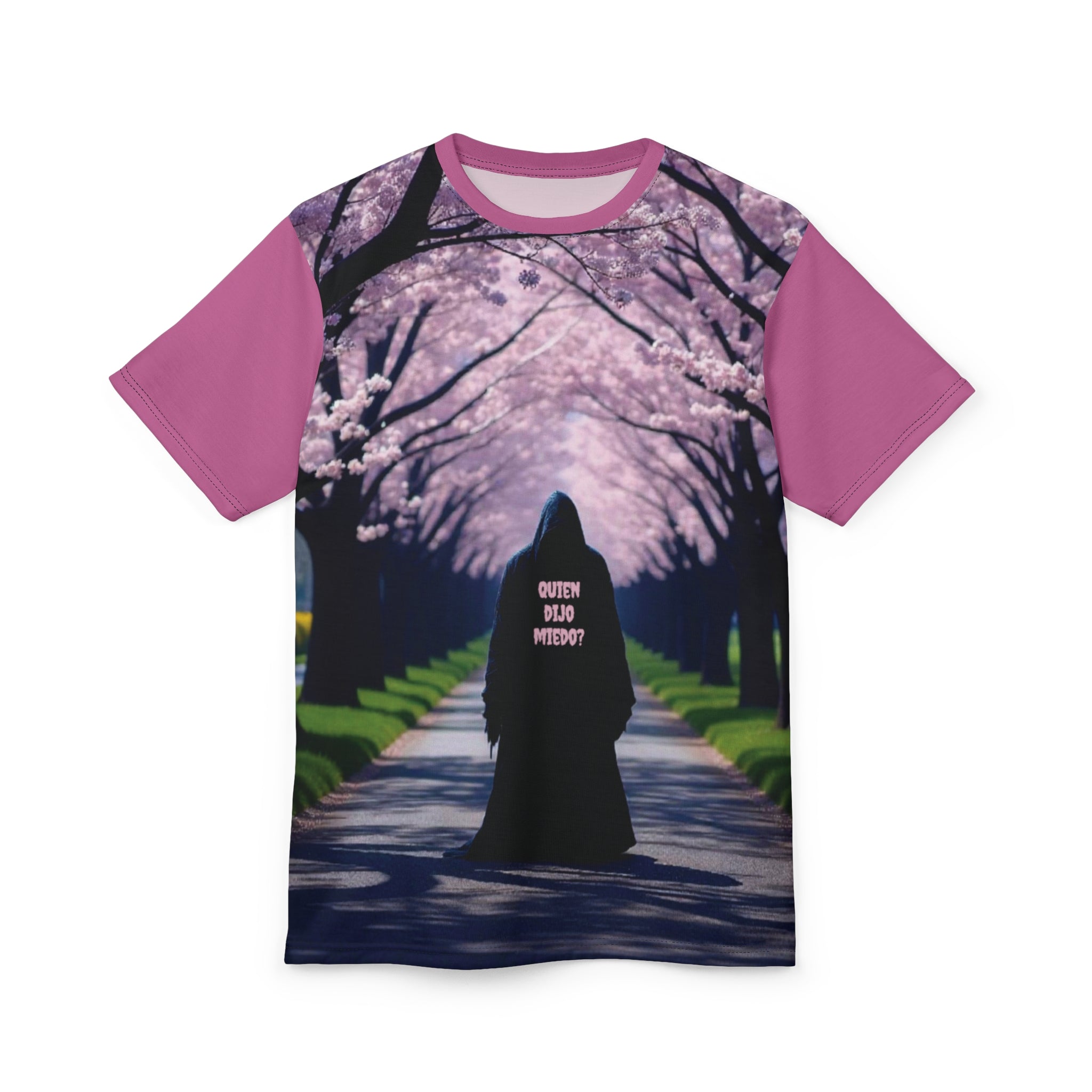 Mystical Forest Unisex Tee - Nature-Inspired AOP Shirt with Inspiring Quote