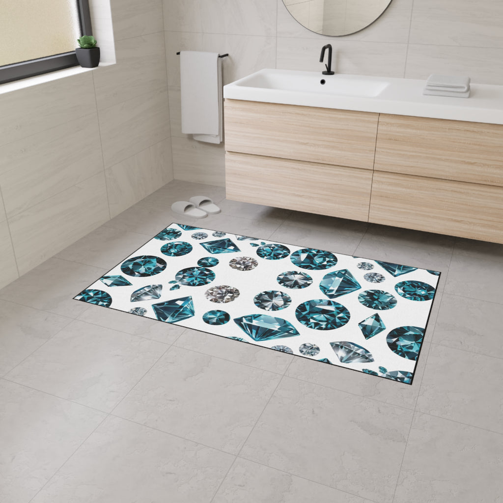 Floor Mat - Beautiful Diamond Design - White Background - Gift Giving Idea
