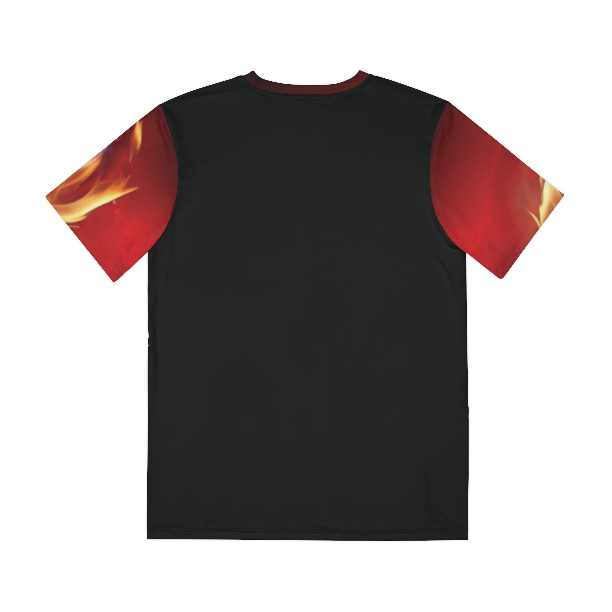Men's Polyester Tee - Bold United States Graphic with Fiery Design