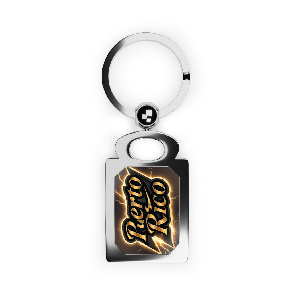 Puerto Rico Retro Logo Keyring — Vintage Island Souvenir Keychain