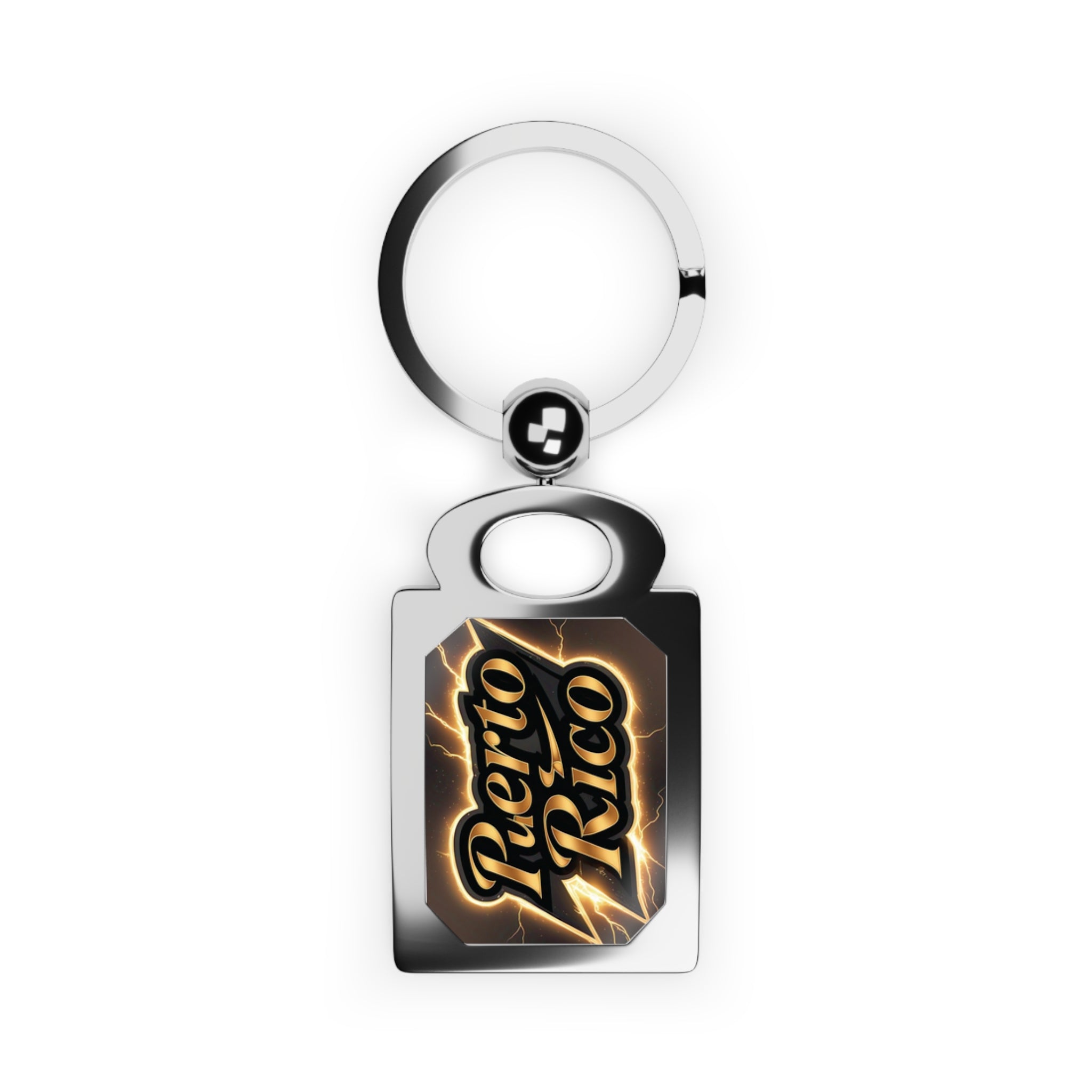 Puerto Rico Retro Logo Keyring — Vintage Island Souvenir Keychain