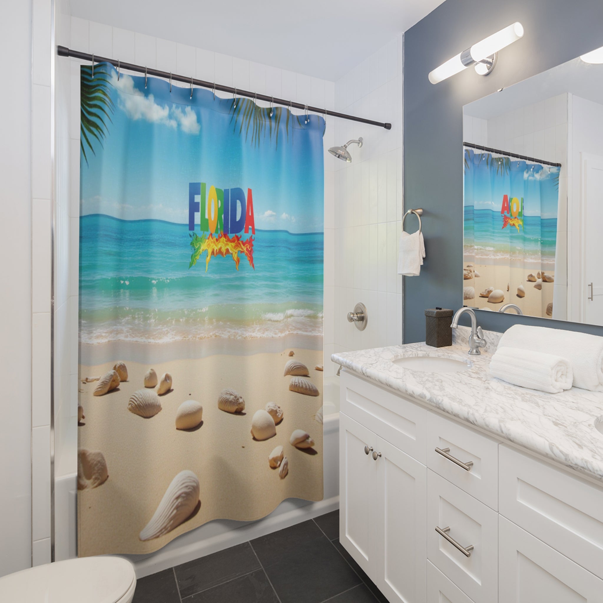 Colorful Florida Beach Shower Curtain