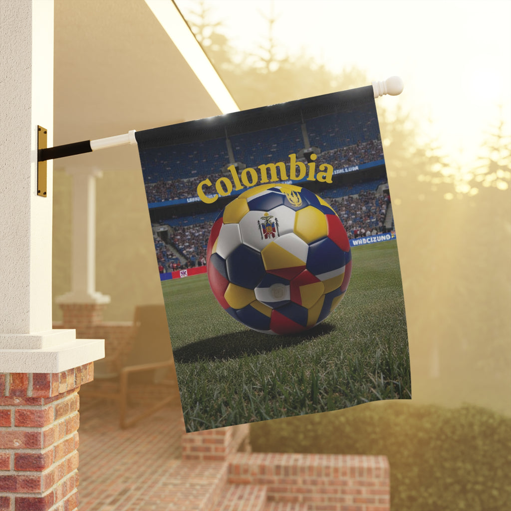 Colombia Soccer Garden Flag — Stadium Soccer Ball Banner