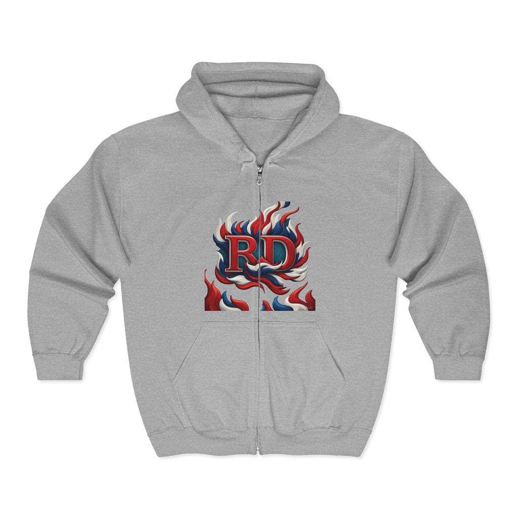 Dominican Republic Flag Full Zip Hoodie