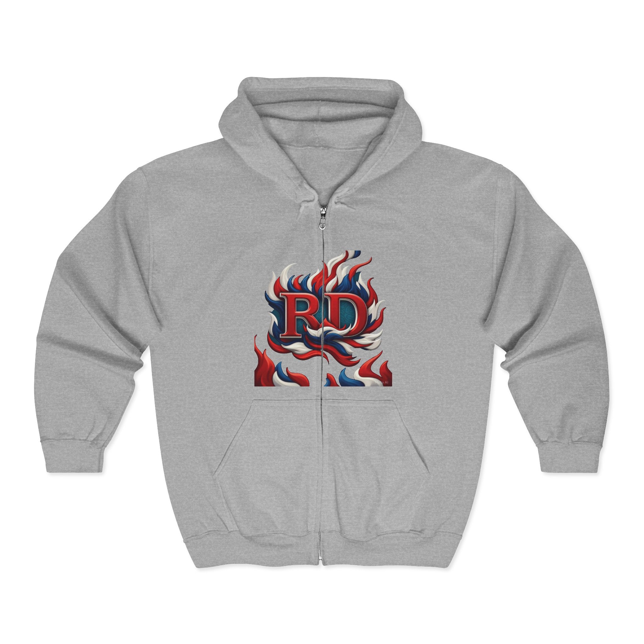 Dominican Republic Flag Full Zip Hoodie