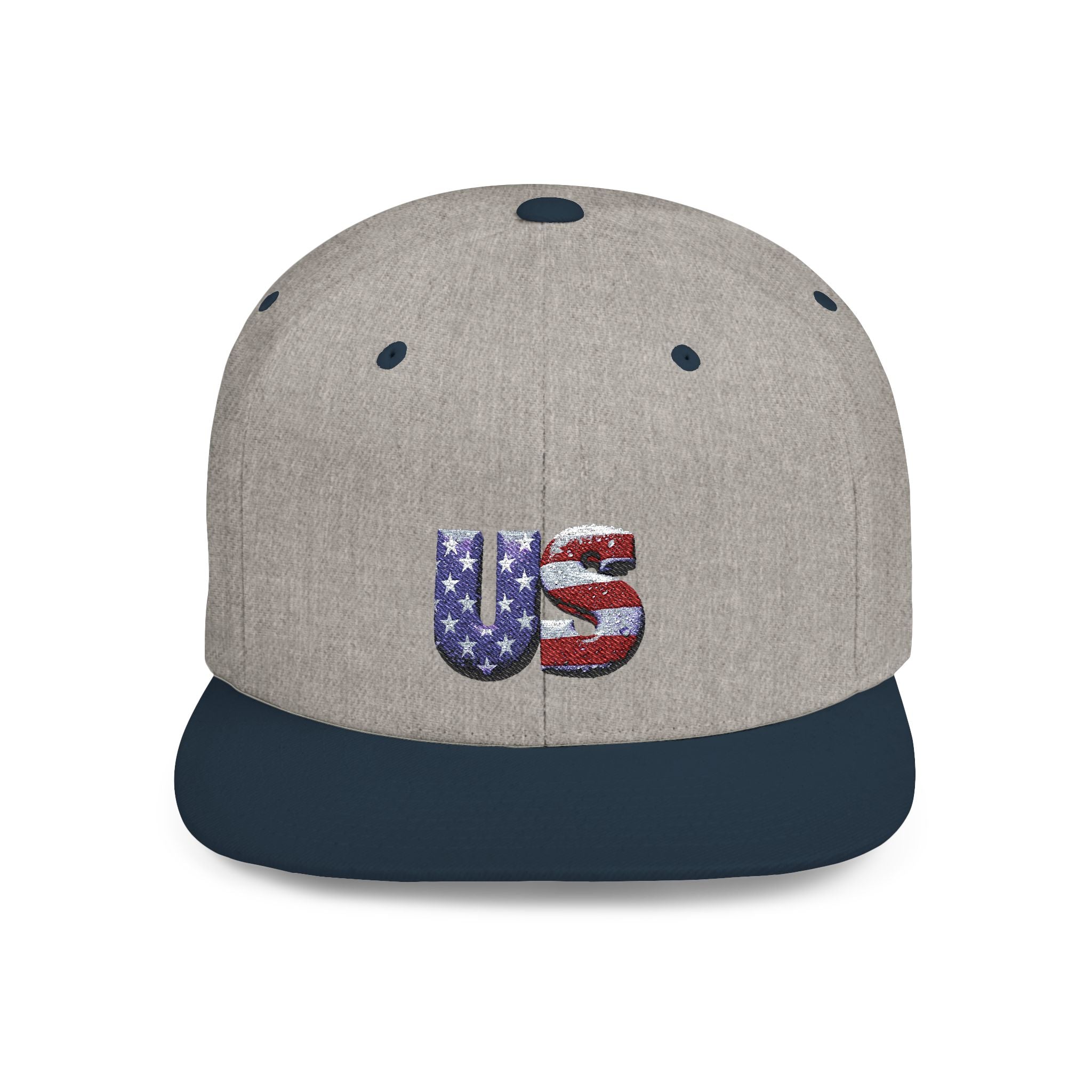Patriotic Flat Bill Snapback Hat - 'US' Design