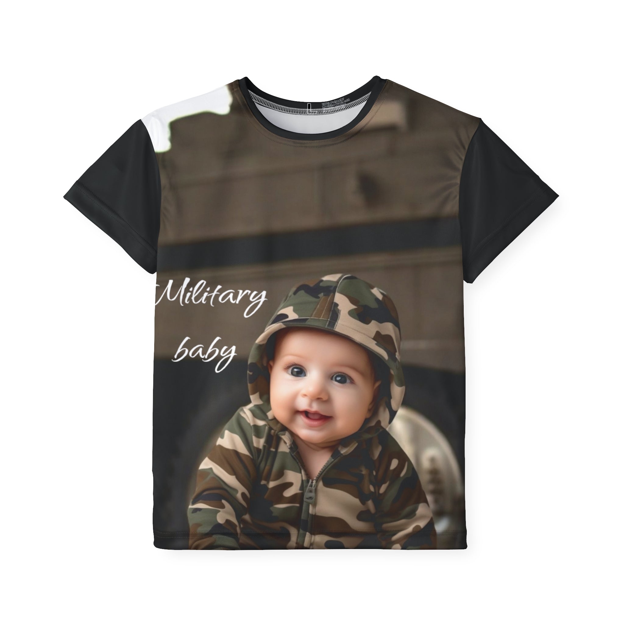 beutiful Military T-Shirt for Children honoring dad or mom (AOP) ( image is AI )
