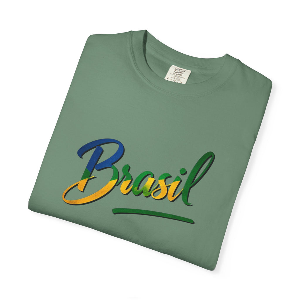 Camiseta Brasil Unissex - Camiseta Casual Tingida para Viajantes e Festividades
