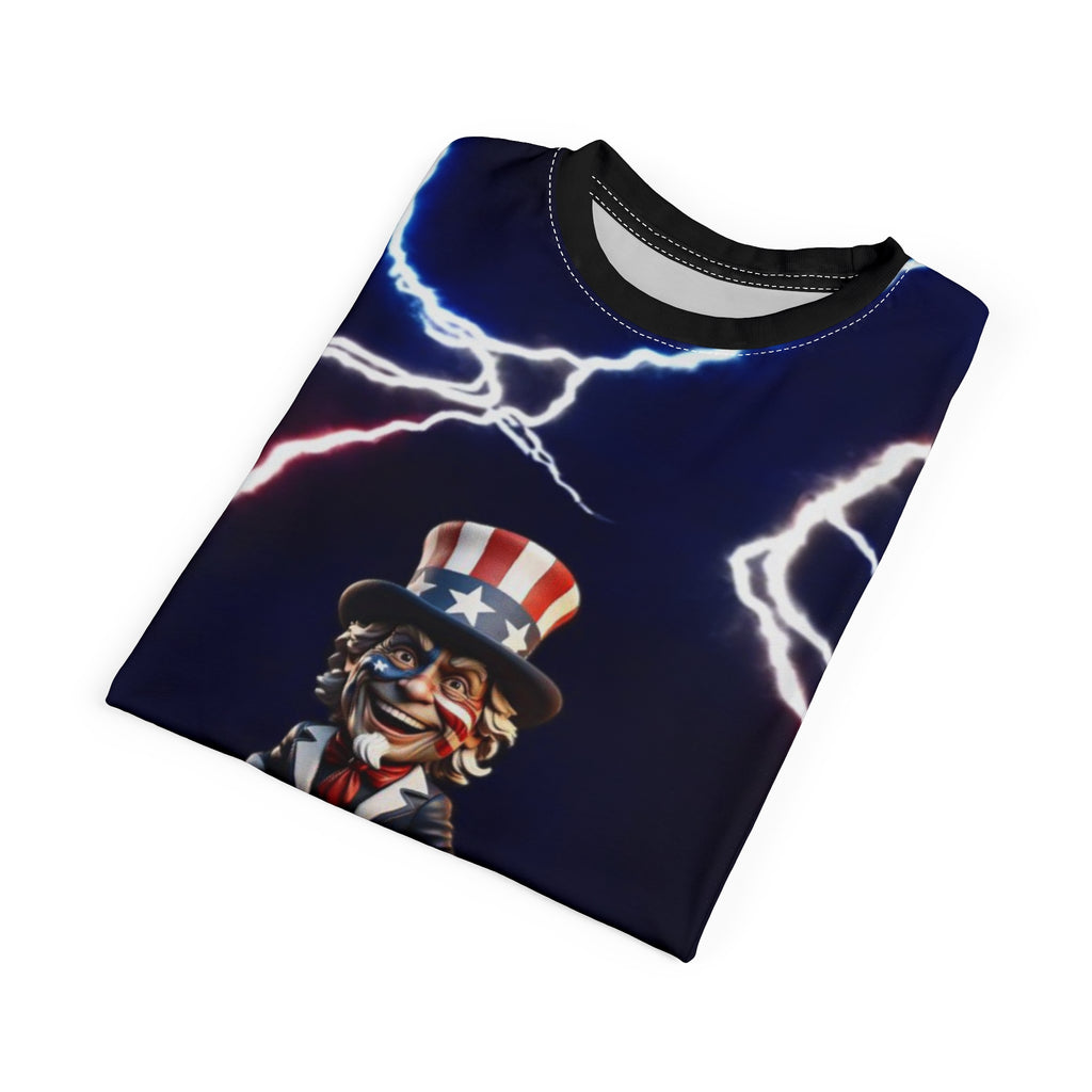 Patriotic Lightning Unisex Tee - USA Graphic Shirt for Independence Day & Celebrations