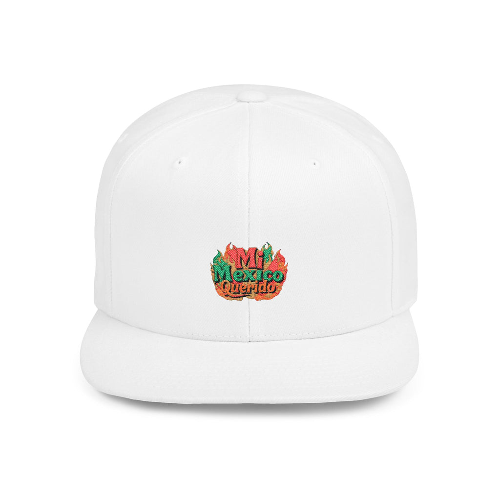 Gorra Snapback de visera plana - Gorra bordada "Mi México Querido" para amantes de la aventura