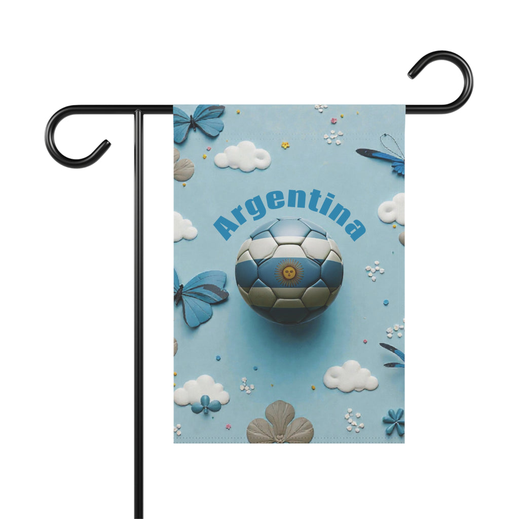 Argentina Soccer Garden Flag — Decorative Lawn Banner with Football Design