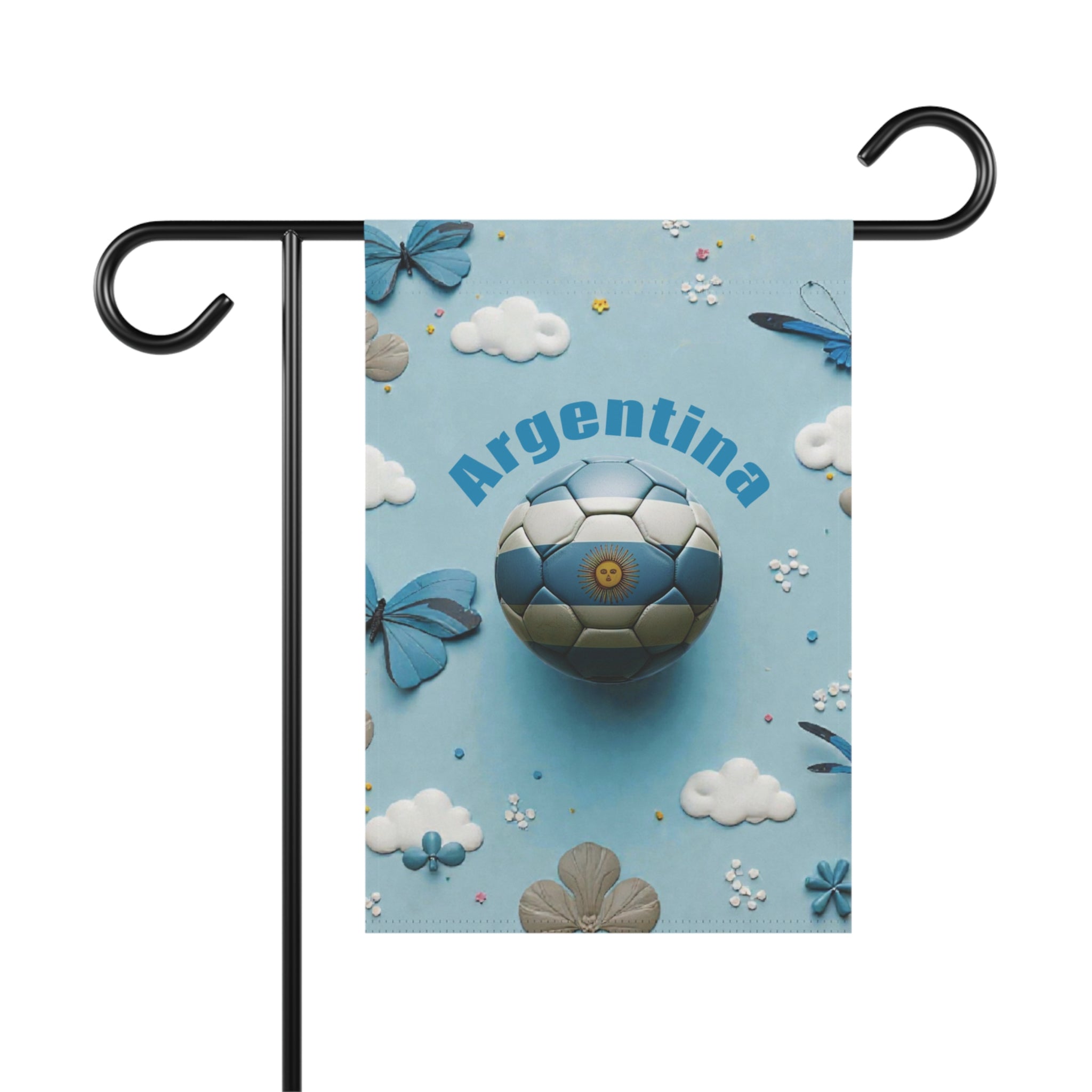 Argentina Soccer Garden Flag — Decorative Lawn Banner with Football Design
