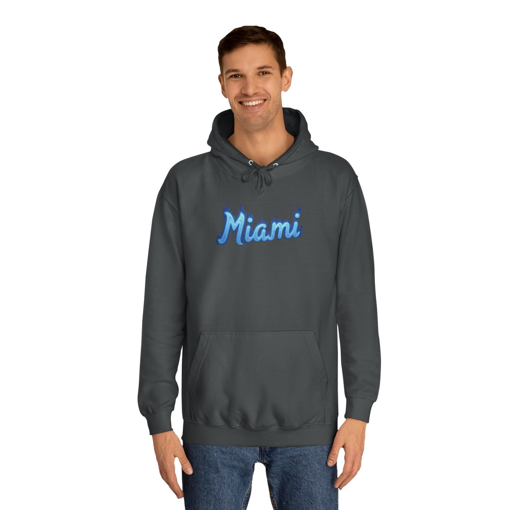 Miami Unisex College Hoodie - Cozy Campus Gear, College Student Apparel, Spring Break Style, Gift for Graduates 