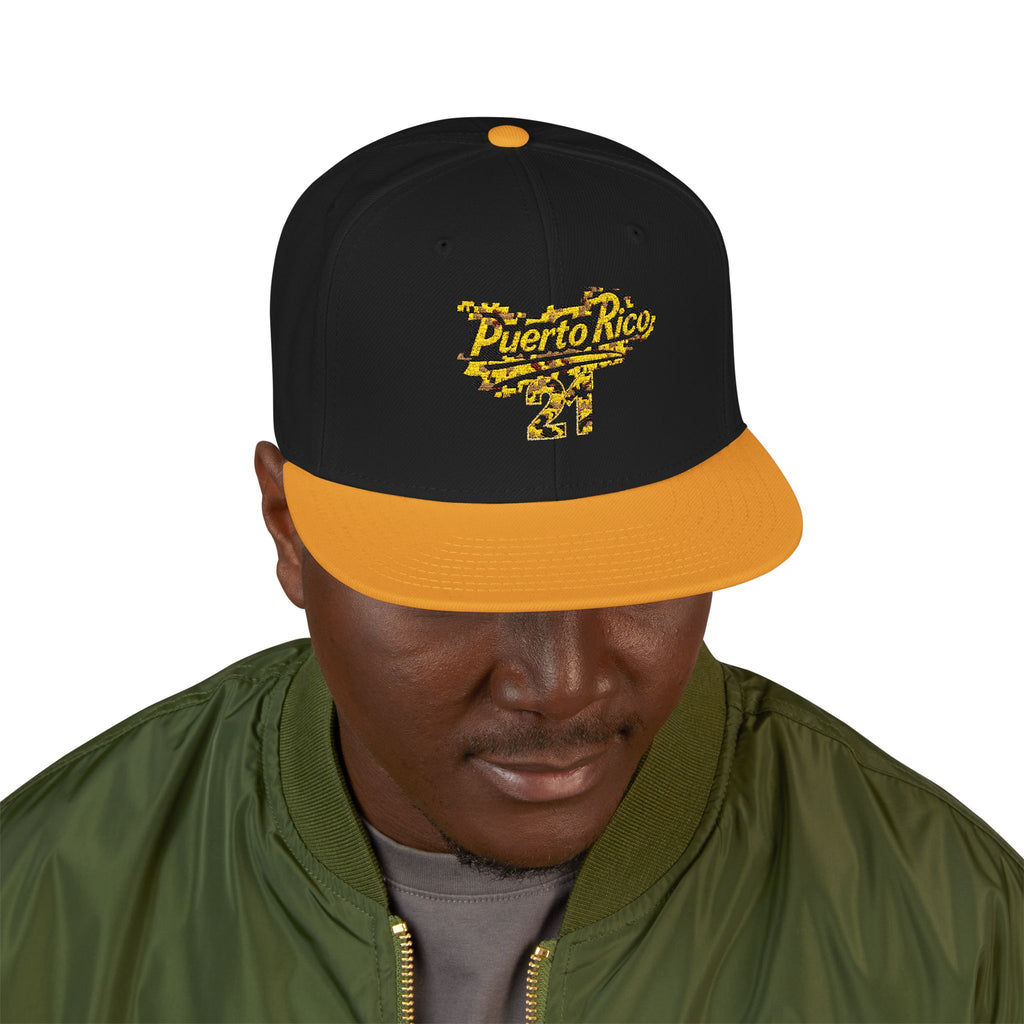 Gorra Snapback Puerto Rico 21: elegante gorra bordada para celebraciones de verano