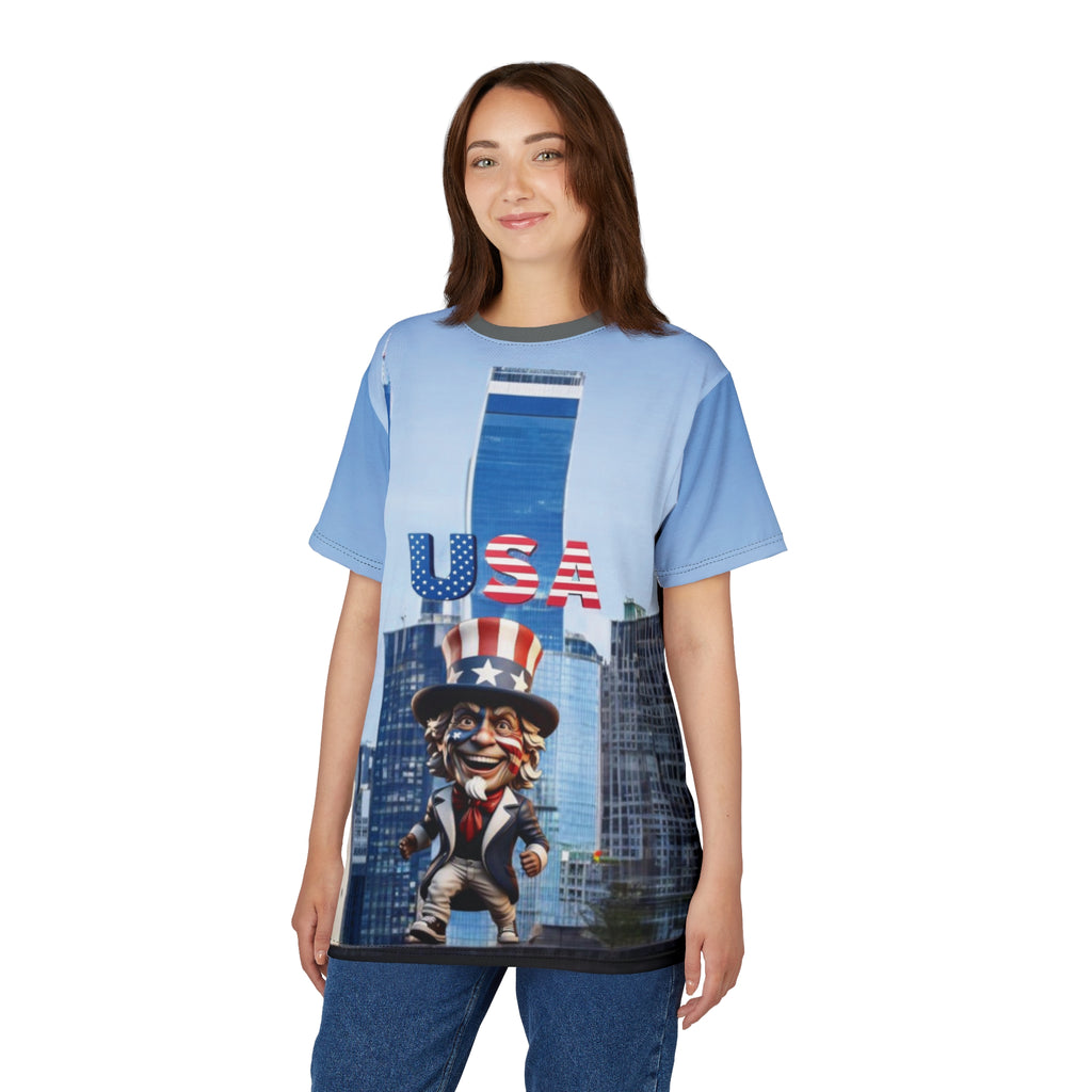 Patriotic USA Unisex Cut & Sew Tee – Perfect for Independence Day Celebrations