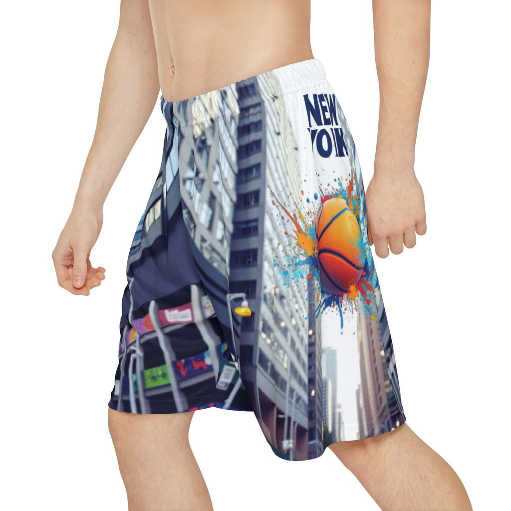 New York Basketball Cityscape Sports Shorts — Men’s Athletic AOP