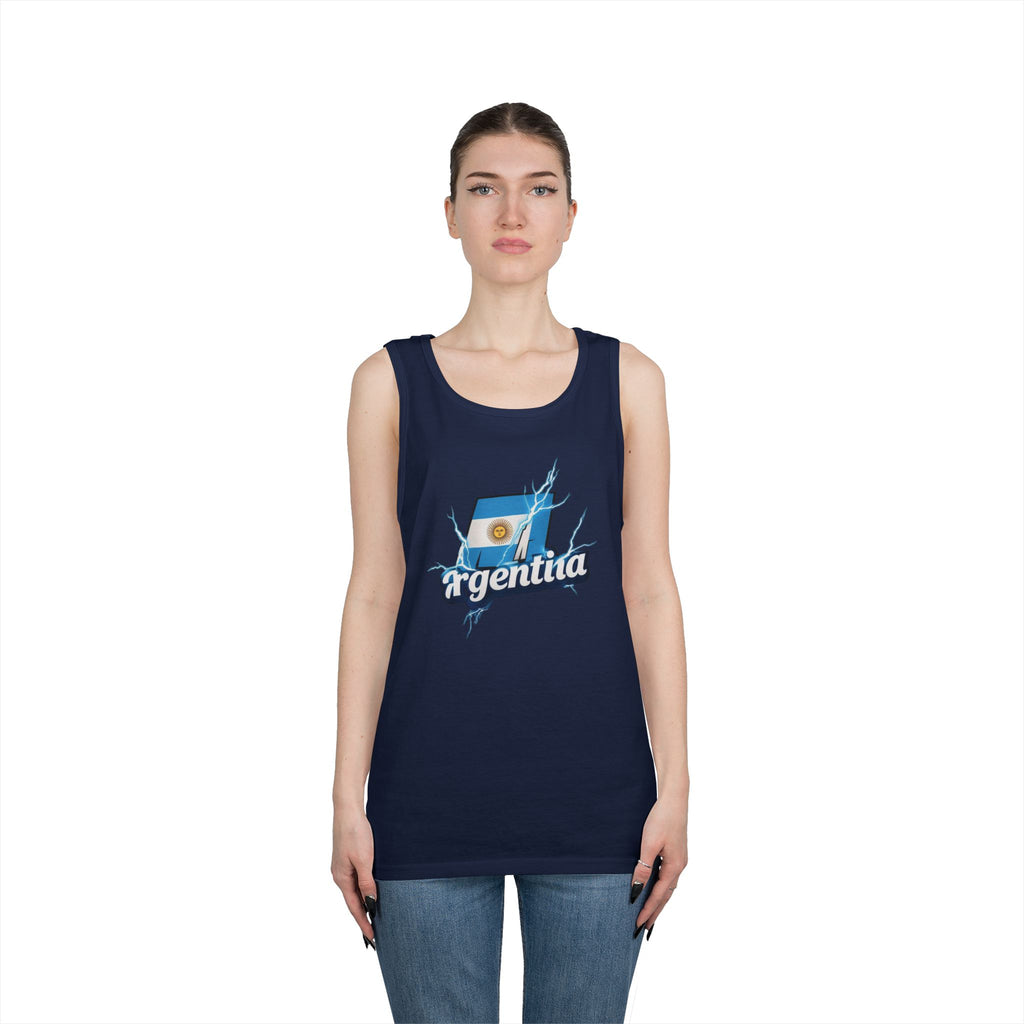 Camiseta unisex de algodón grueso con gráfico de Argentina Lightning