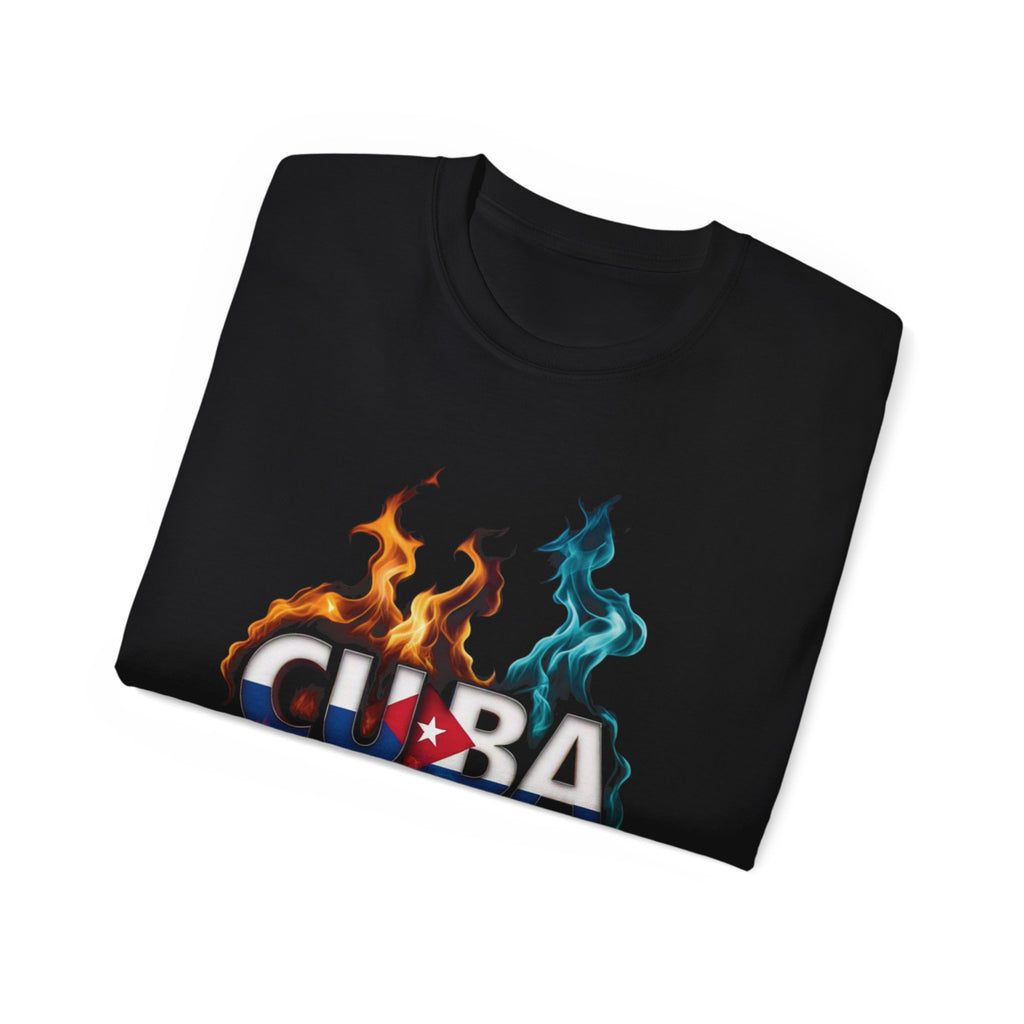 Camiseta gráfica con llamas de Cuba