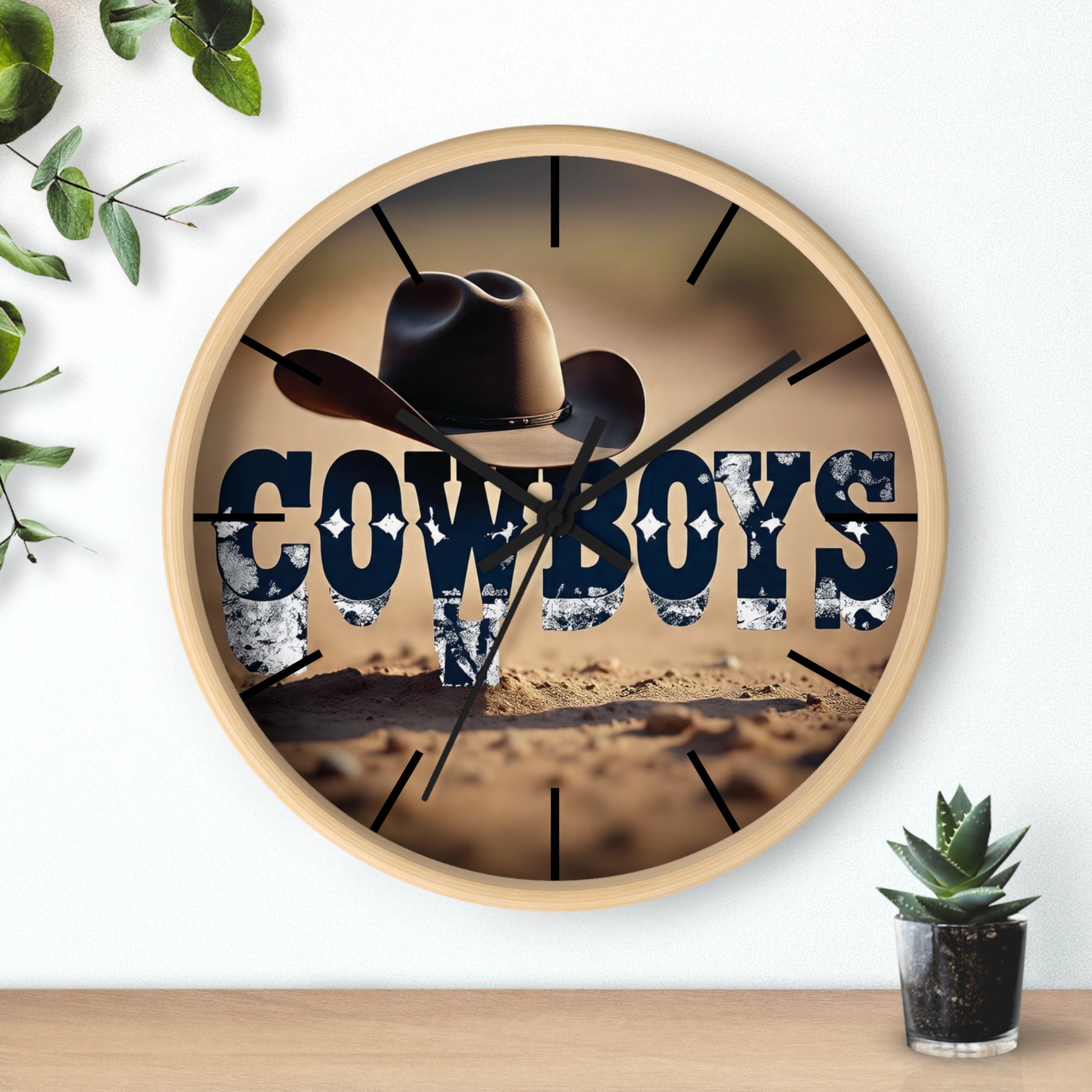 Cowboy-Themed Wall Clock, Rustic Home Decor, Cowboy Gift, Western Decor, Unique Timepiece for Country Lovers