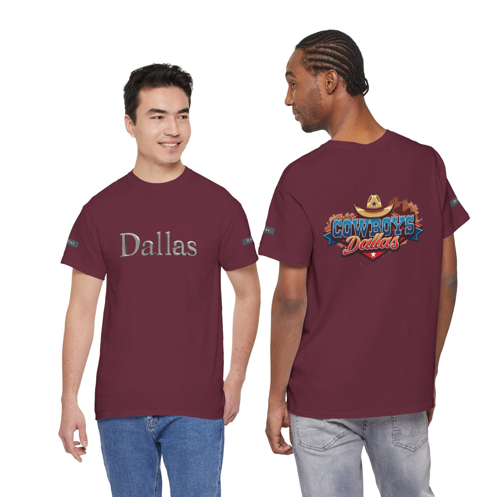Dallas Unisex Heavy Cotton Tee, Casual Graphic Tee, Urban Fashion Shirt, Travel Souvenir, City Pride Gift, Comfortable Everyday Wear