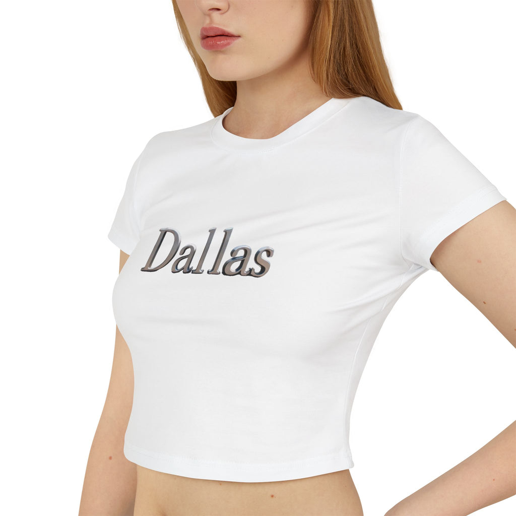 Dallas Women's Baby Tee - Trendy Cropped T-Shirt, Cute Casual Top, Gift for her, Summer Fashion, City Graphic Tee