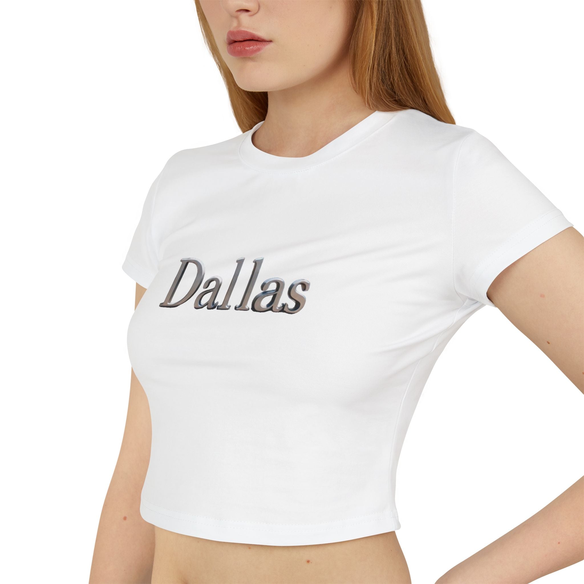 Dallas Women's Baby Tee - Trendy Cropped T-Shirt, Cute Casual Top, Gift for her, Summer Fashion, City Graphic Tee