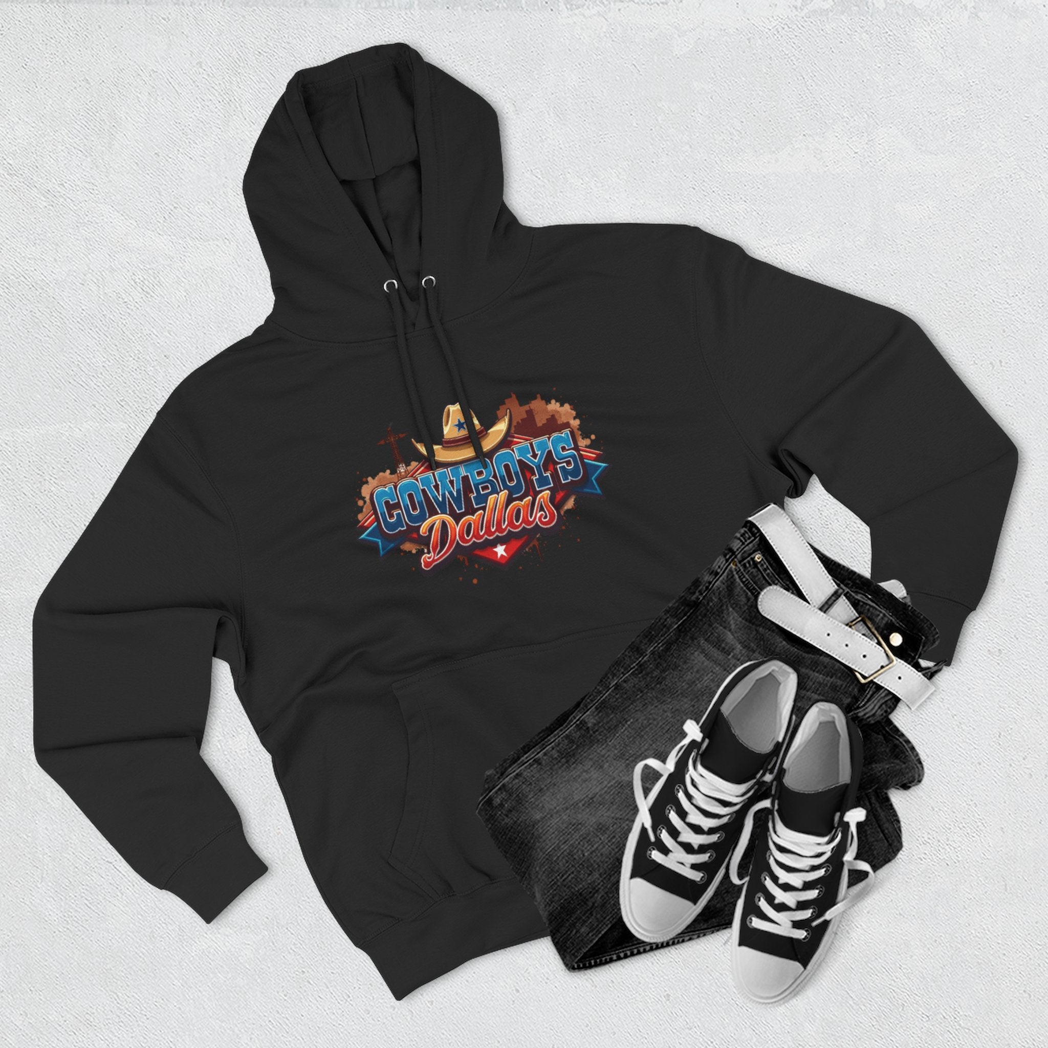 Dallas Three-Panel Fleece Hoodie, sweatshirt, clothing, cozy hoodie, for gift winter wear 