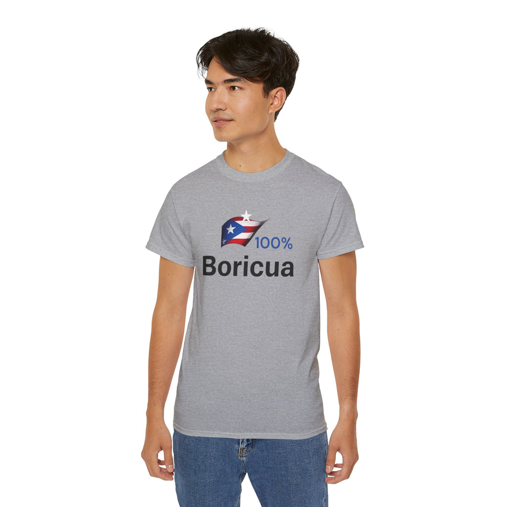 100% Boricua Unisex Ultra Cotton Tee - Celebrating Puerto Rican Pride