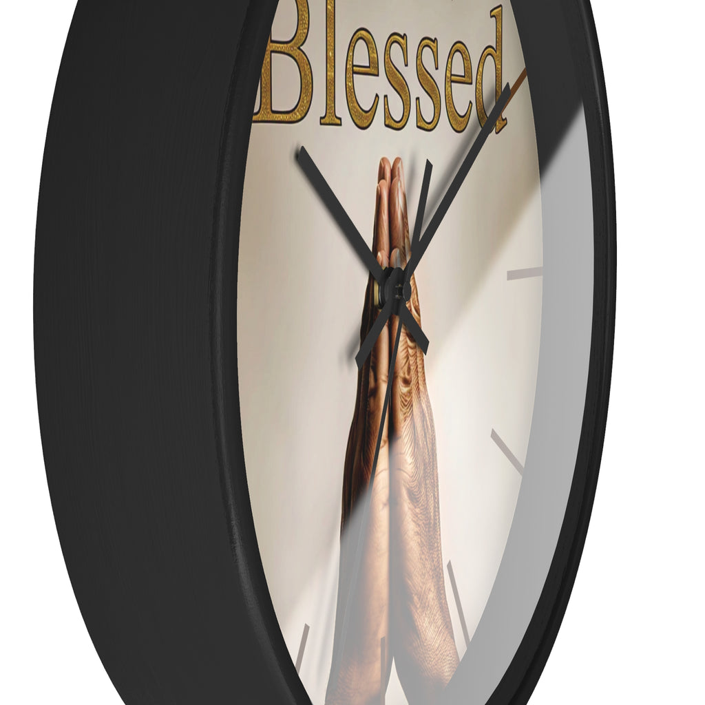 Inspirational Wall Clock - Blessed Home Decor, Spiritual Gift, Positive Vibes, Faith-Based Wall Art, Motivational Office Decor