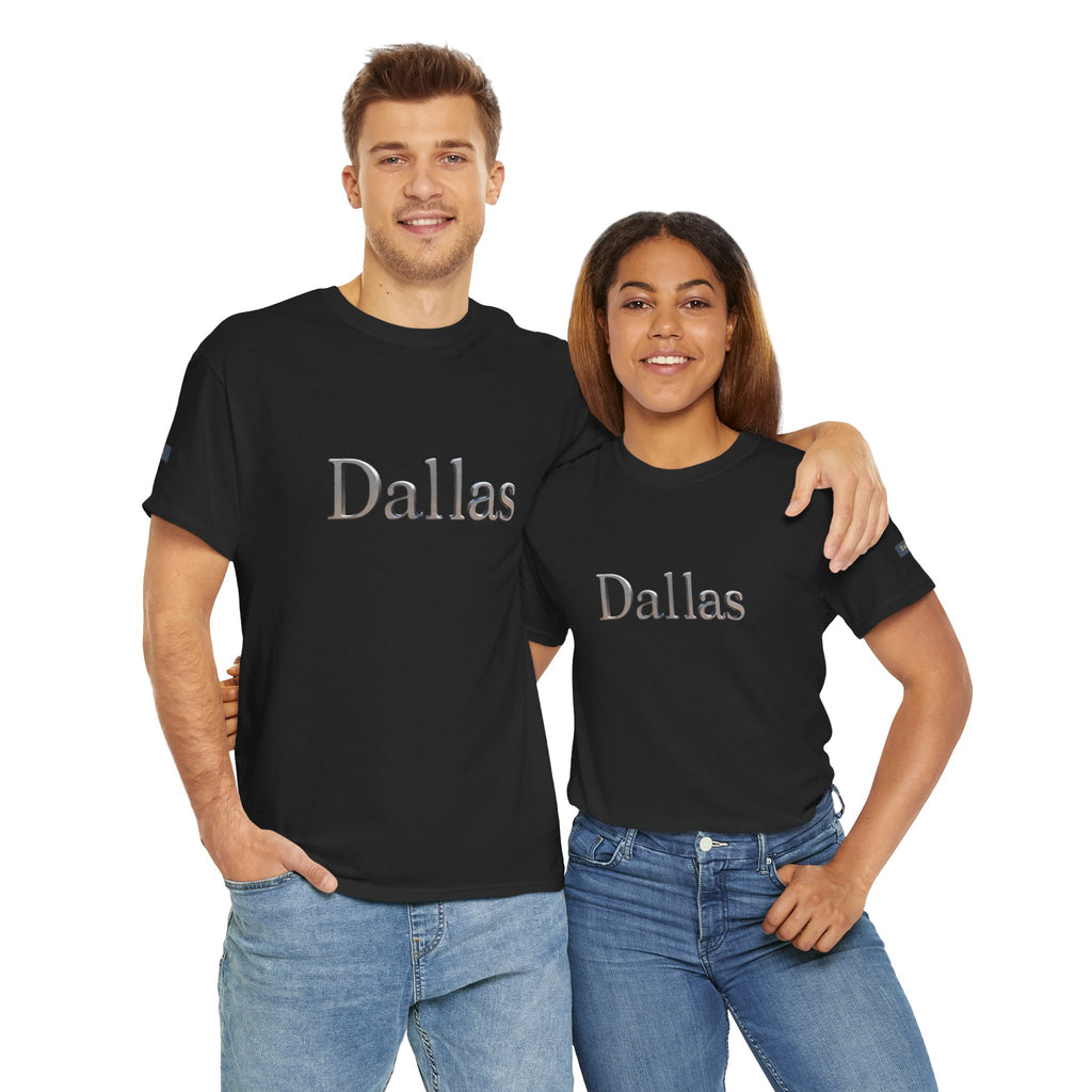 Dallas Unisex Heavy Cotton Tee, Casual Graphic Tee, Urban Fashion Shirt, Travel Souvenir, City Pride Gift, Comfortable Everyday Wear