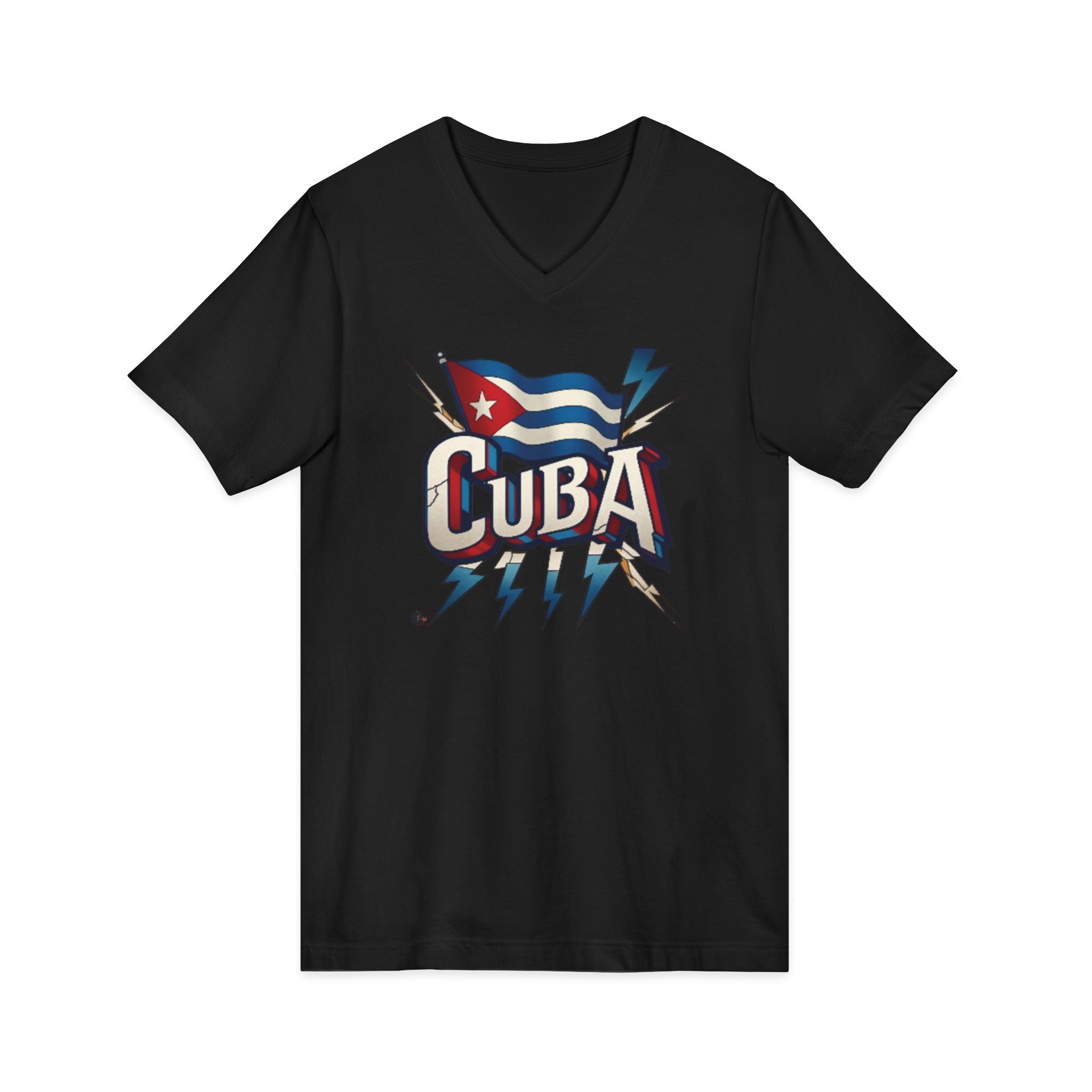 Camiseta cubana vintage con cuello en V