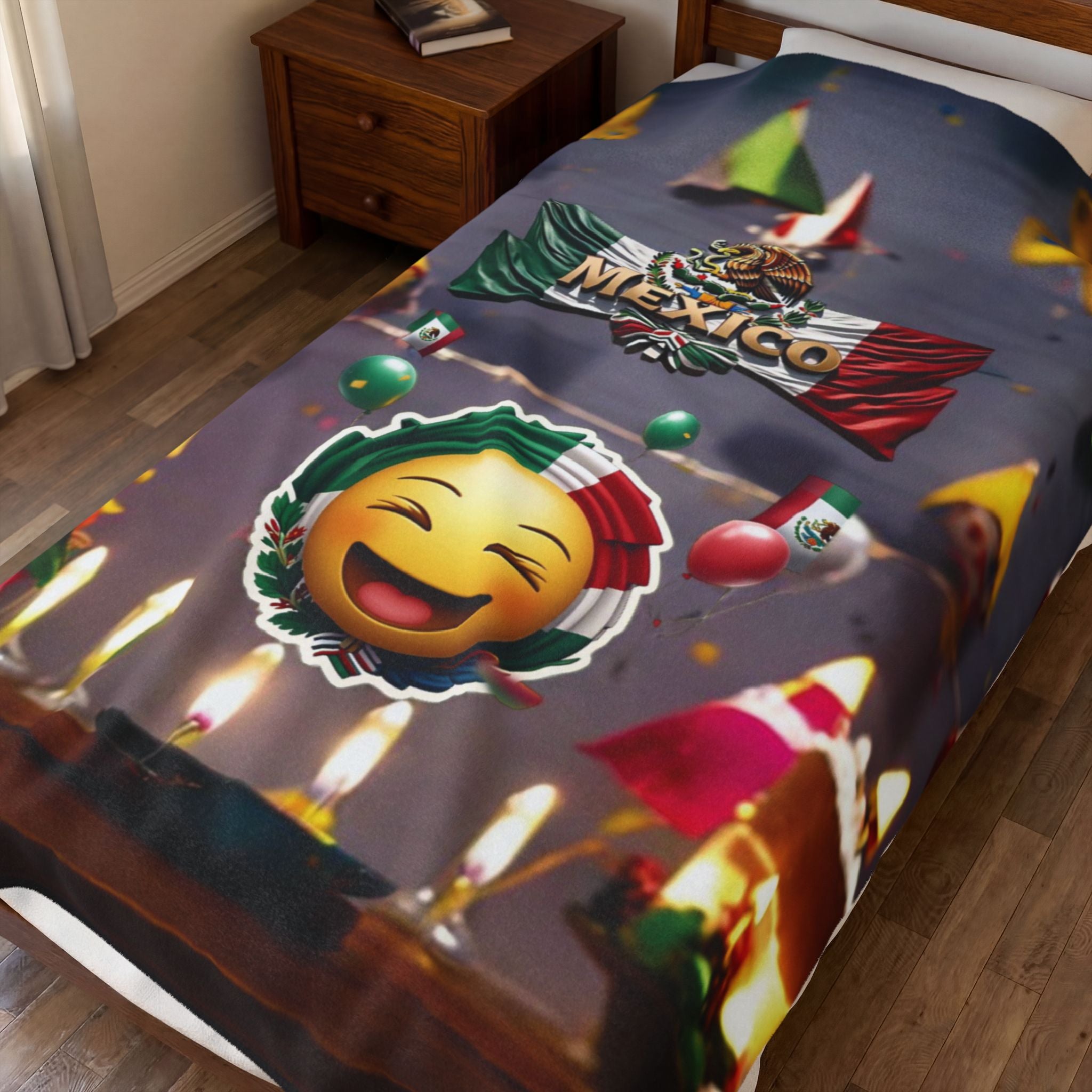 Mexican-themed velvet blanket: festive design for cozy gatherings and festivities