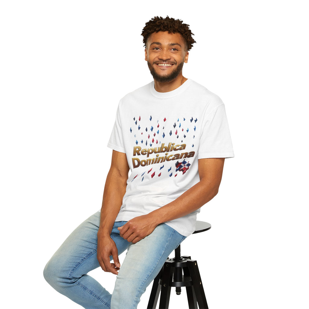 Camiseta unisex teñida en prenda - Camiseta de celebración de República Dominicana