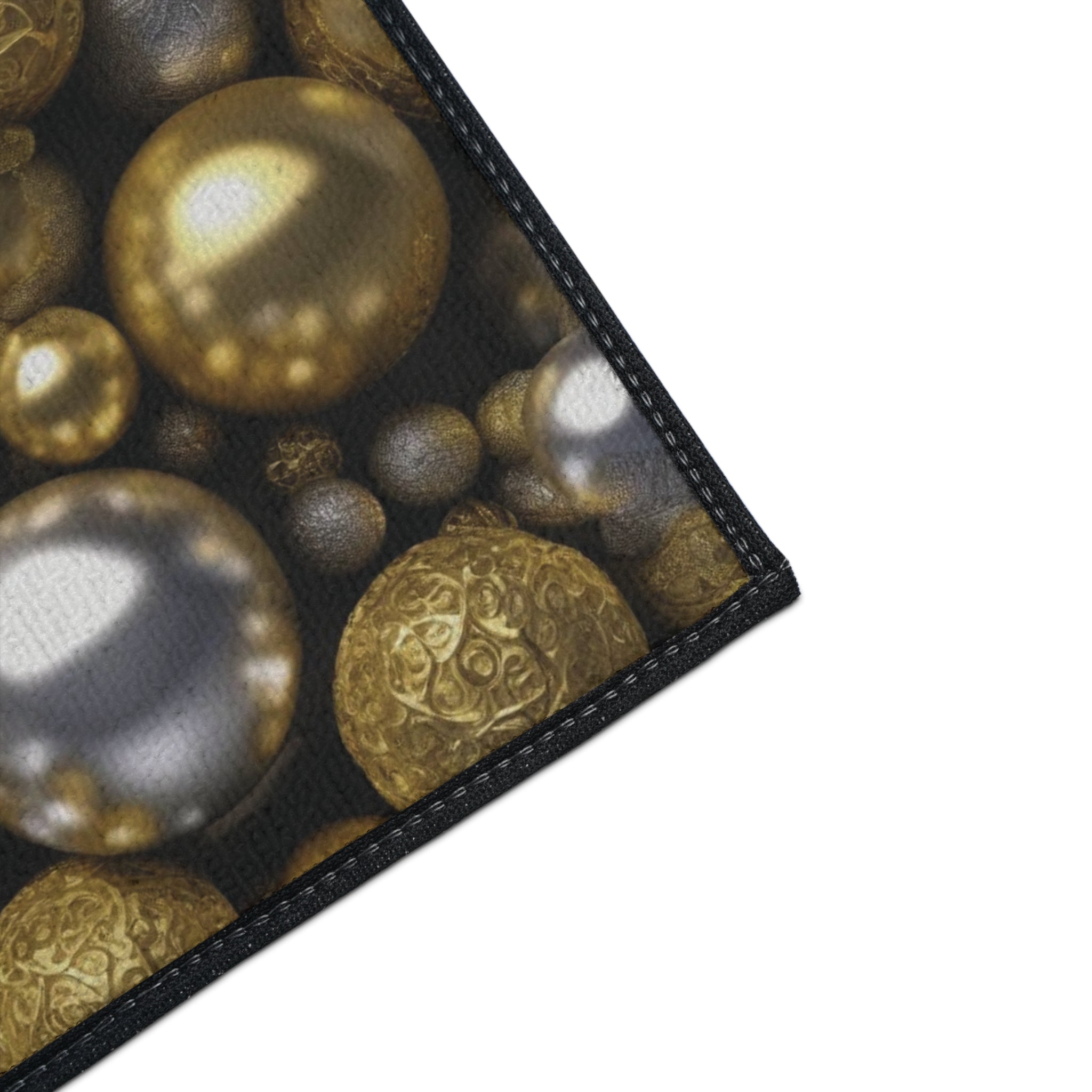 Floor Mat - Cute Gold and Silver Colored Balls Design - Ideal Gift 