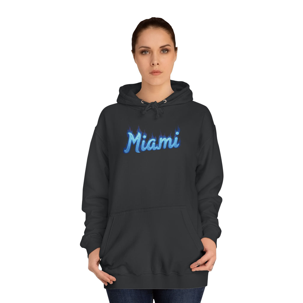 Miami Unisex College Hoodie - Cozy Campus Gear, College Student Apparel, Spring Break Style, Gift for Graduates