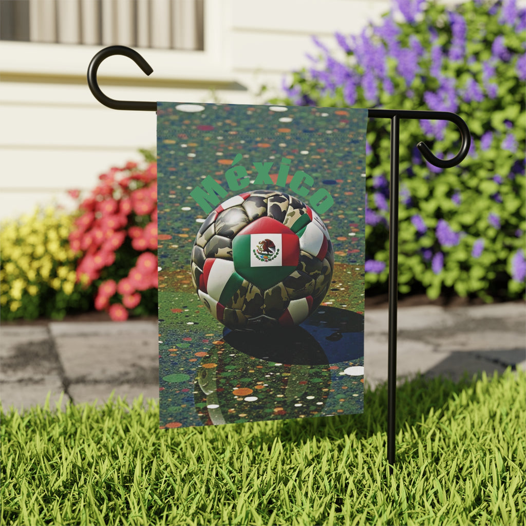 Mexico Soccer Ball Garden Flag — Patriotic Football Garden & House Banner