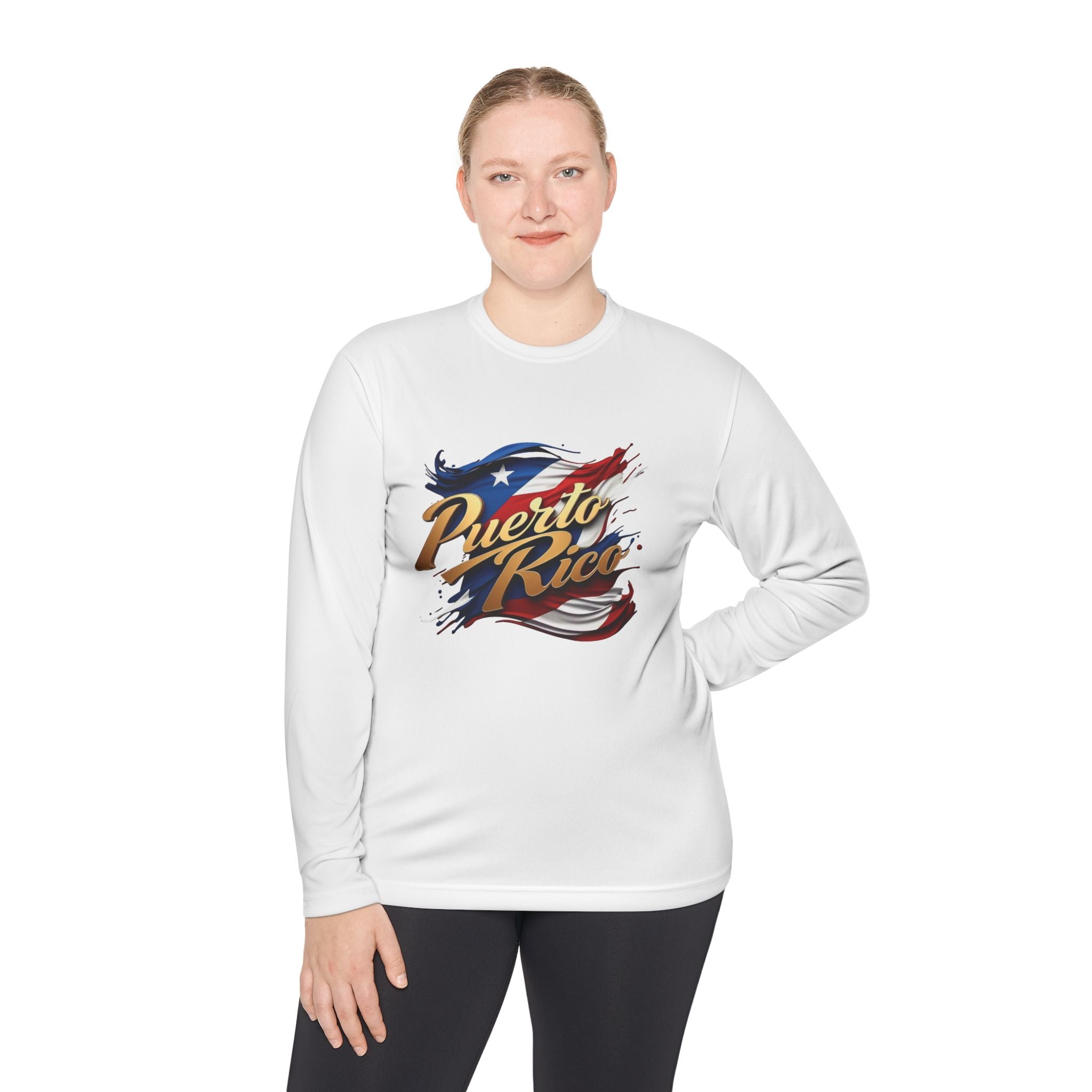 Camiseta unisex ligera de manga larga de Puerto Rico: cómoda, elegante e ideal para celebraciones.