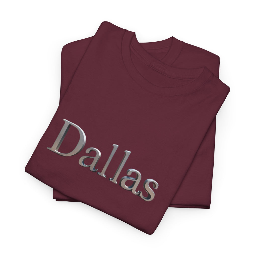 Dallas Unisex Heavy Cotton Tee, Casual Graphic Tee, Urban Fashion Shirt, Travel Souvenir, City Pride Gift, Comfortable Everyday Wear