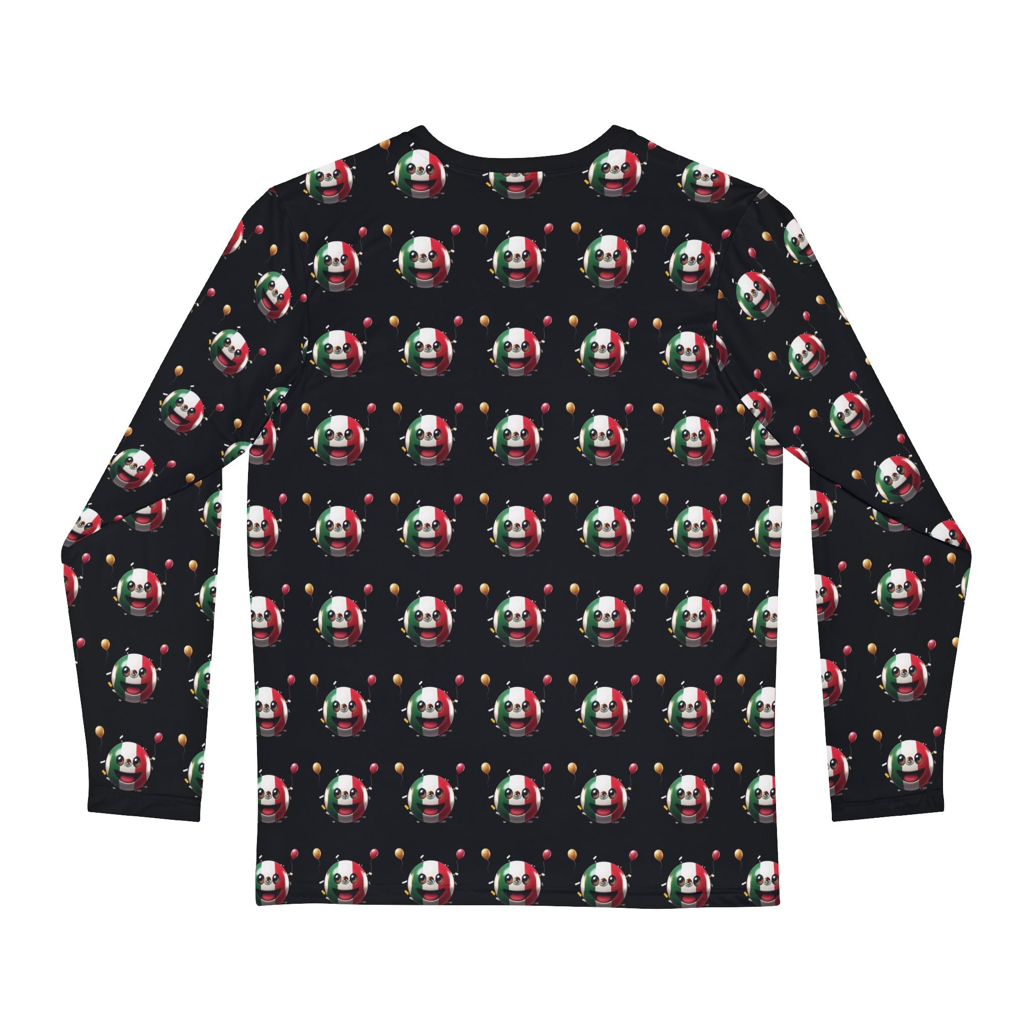 Camisa festiva de manga larga con estampado de emoji de la bandera mexicana