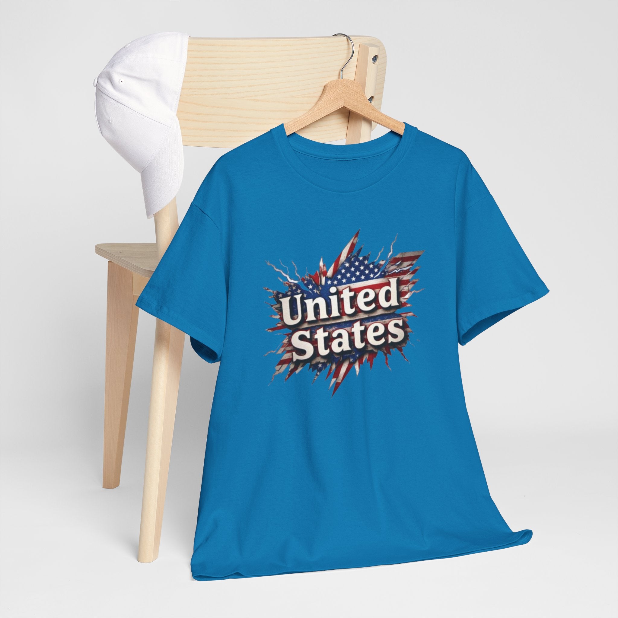 Patriotic USA Unisex Heavy Cotton Tee - American Flag Graphic