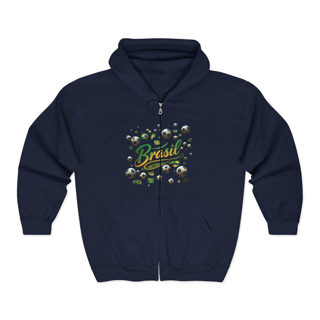 Moletom with hood and full zipper from Brazil Soccer