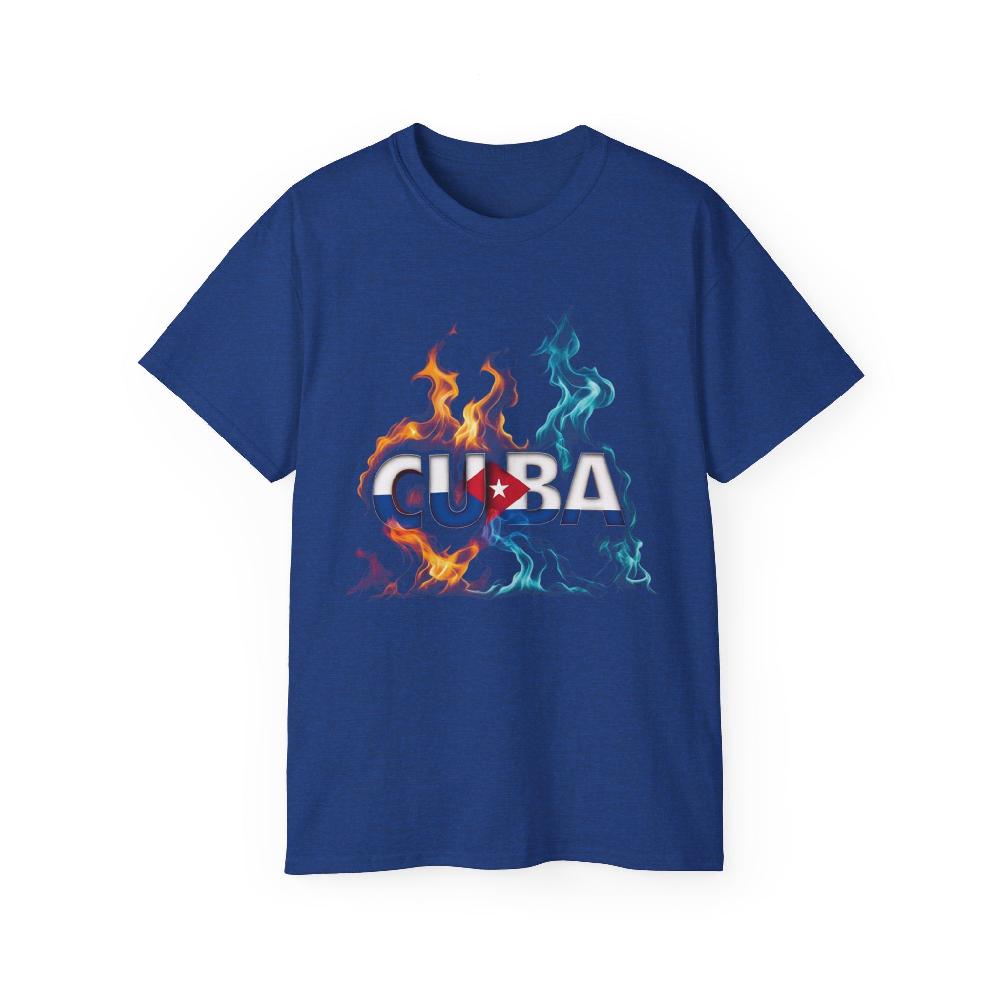 Camiseta gráfica con llamas de Cuba