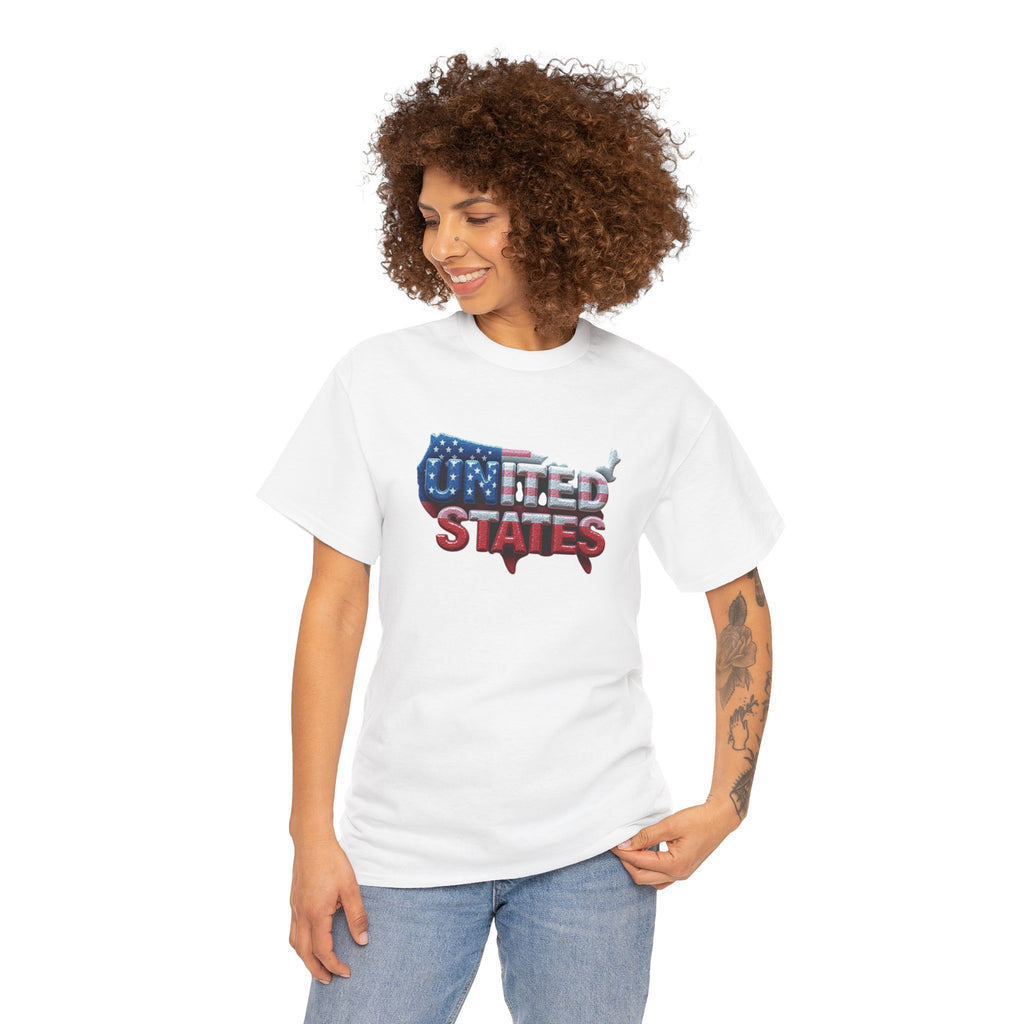 Unisex Heavy Cotton Tee - United States Graphic Tee for Patriotism & Independence Day