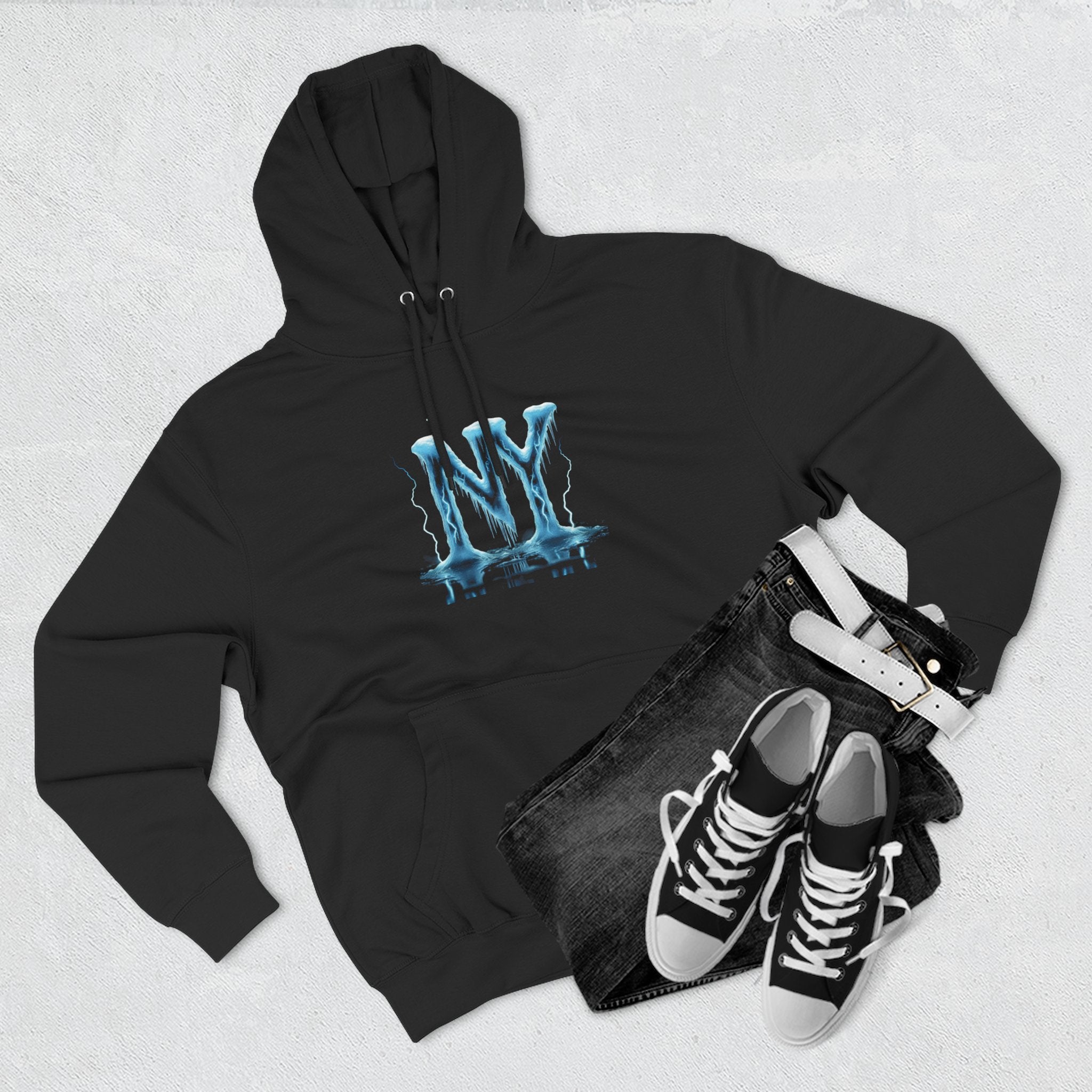 Fleece Hoodie with NY Graphic, Cozy Sweatshirt for Everyday Wear, Stylish Gift for Him/Her, Perfect for Winter, Streetwear Apparel