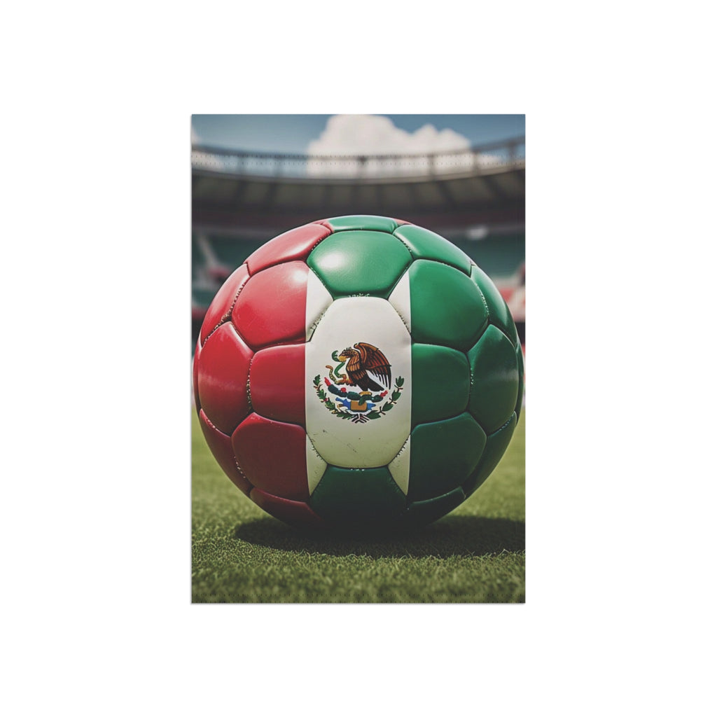 Mexico Soccer Ball Garden Flag - Mexican Football Stadium House Banner