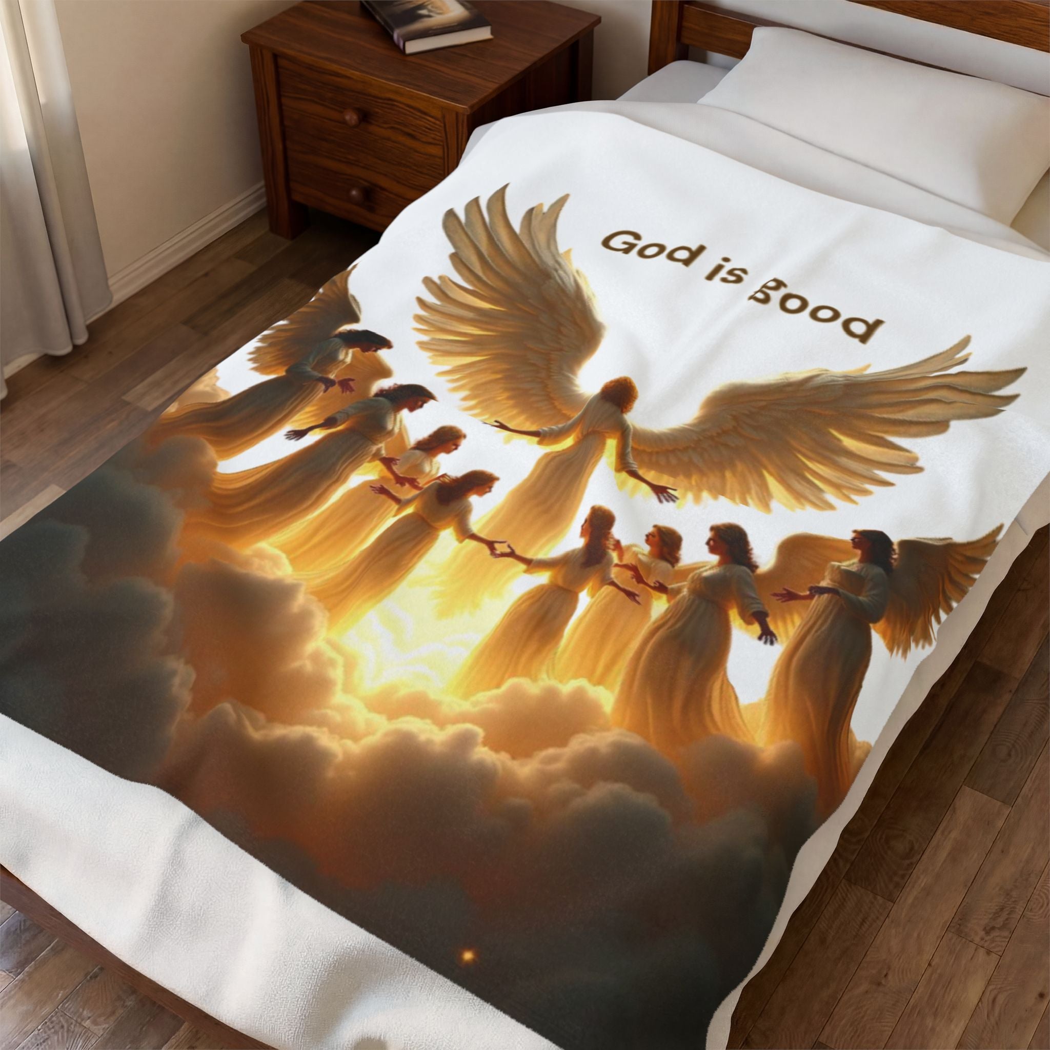 Inspirational Velveteen Plush Blanket - 'God is Good' - Cozy Home Decor for Faith &amp; Comfort