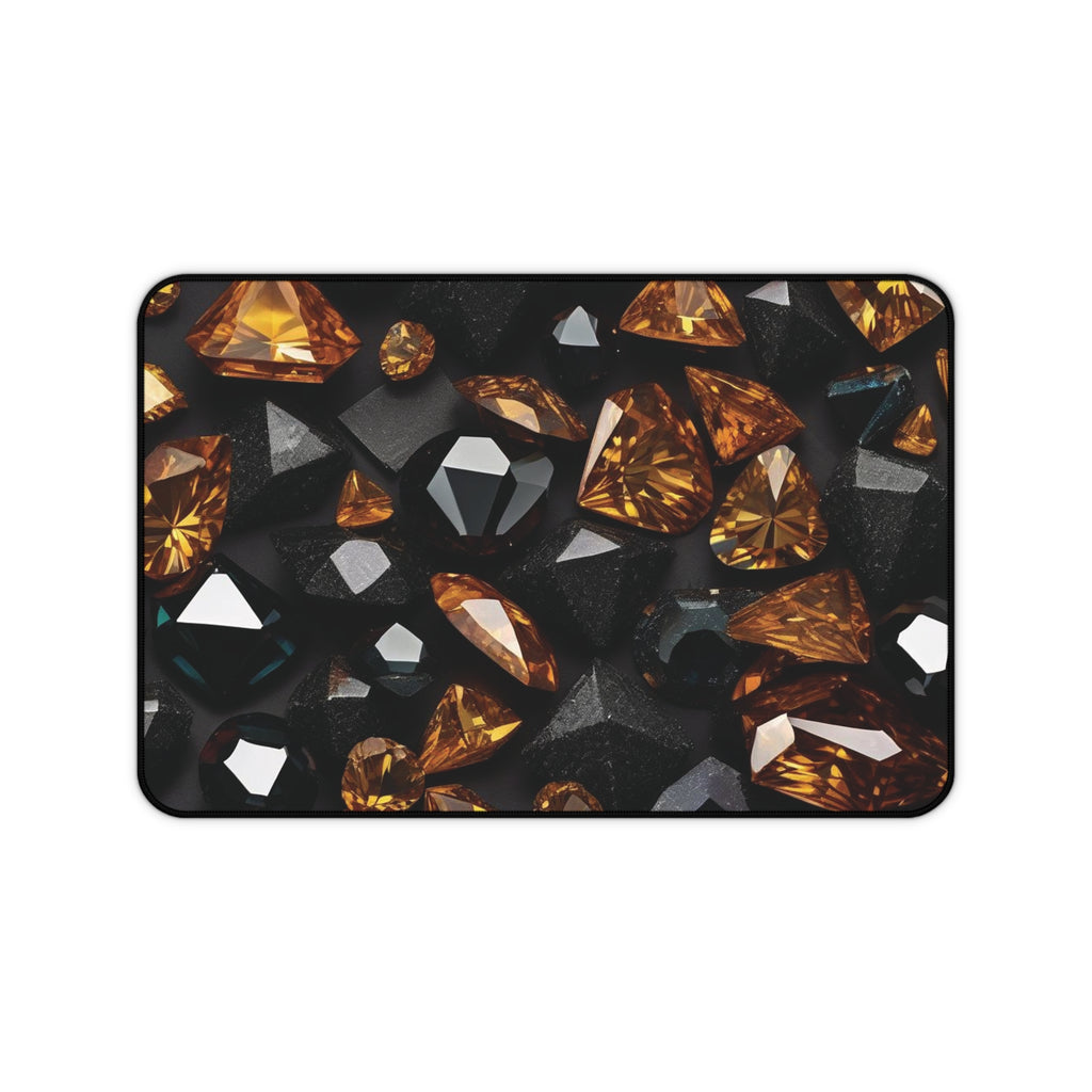 Desk Mat - Black and Gold Diamond Design - Ideal Gift 