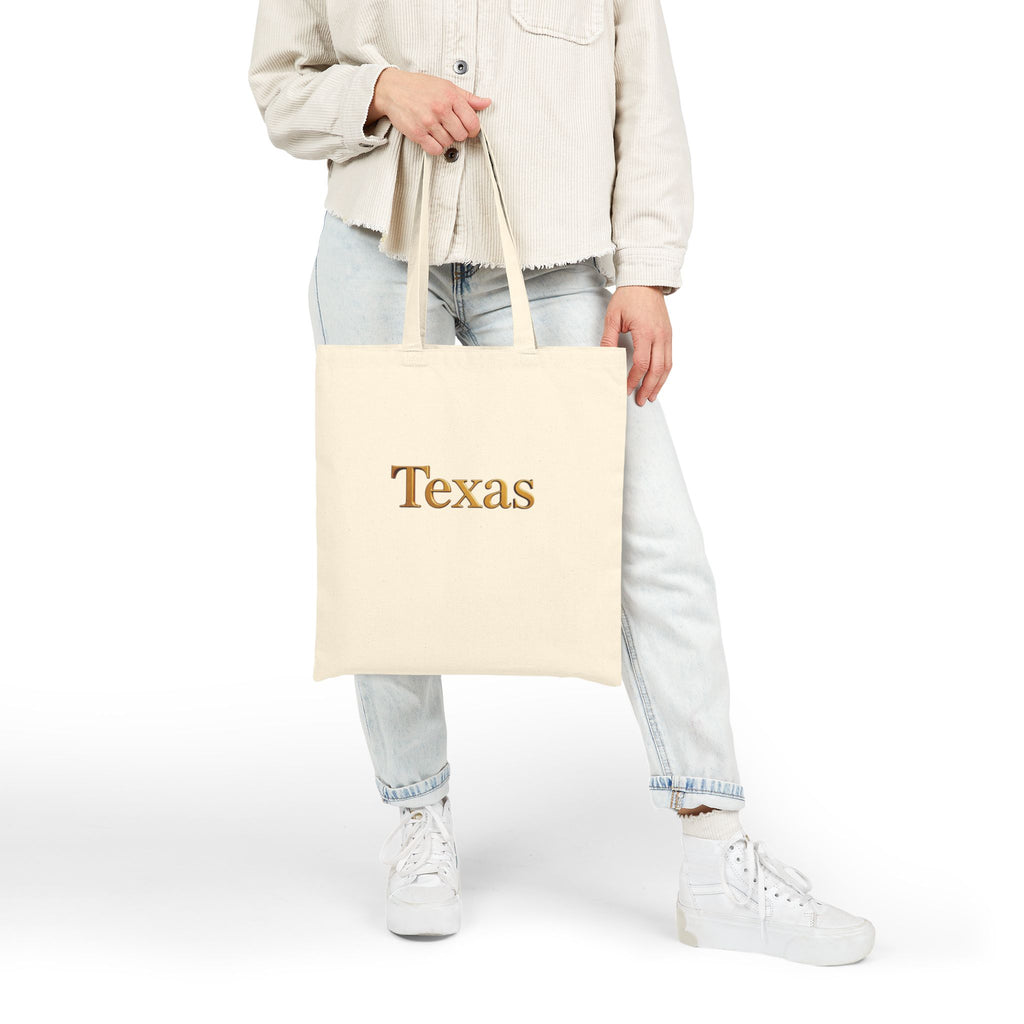 Texas Canvas Tote Bag — Rustic State Pride Grocery & Everyday Tote